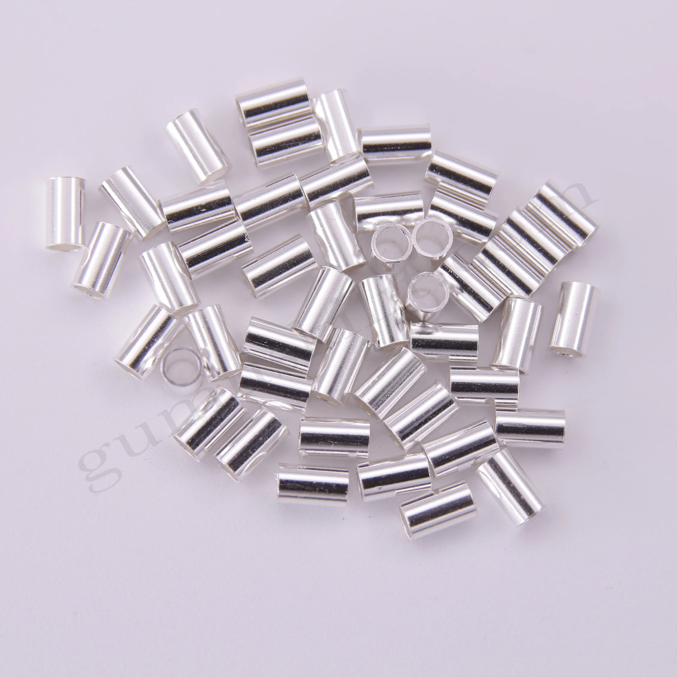 3x5 mm Çapında Şarnel 925 Ayar Gümüş Boru Tüp Yarımamül Toptan Satış