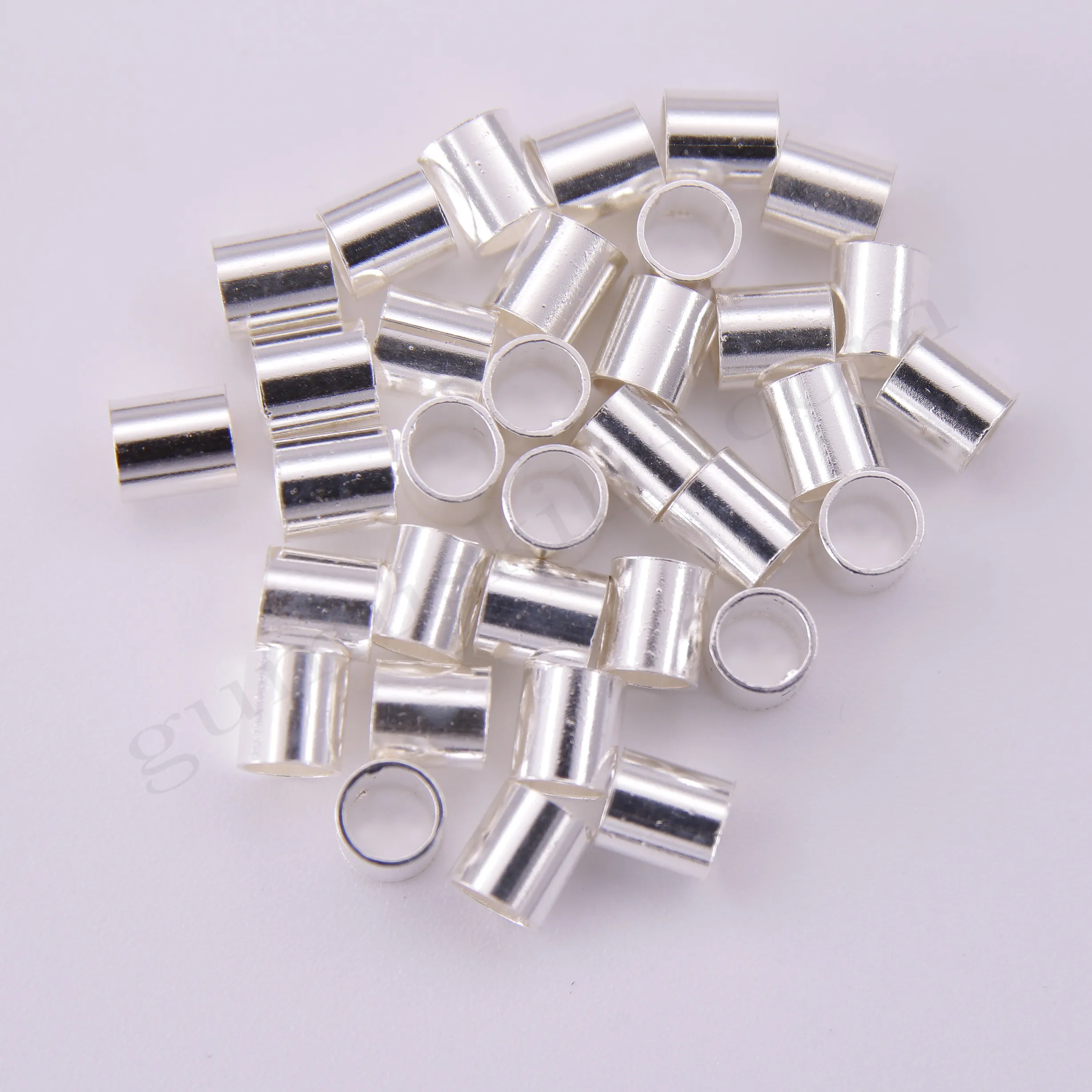 4.5x5 mm Çapında Şarnel 925 Ayar Gümüş Boru Tüp Yarımamül Toptan Satış