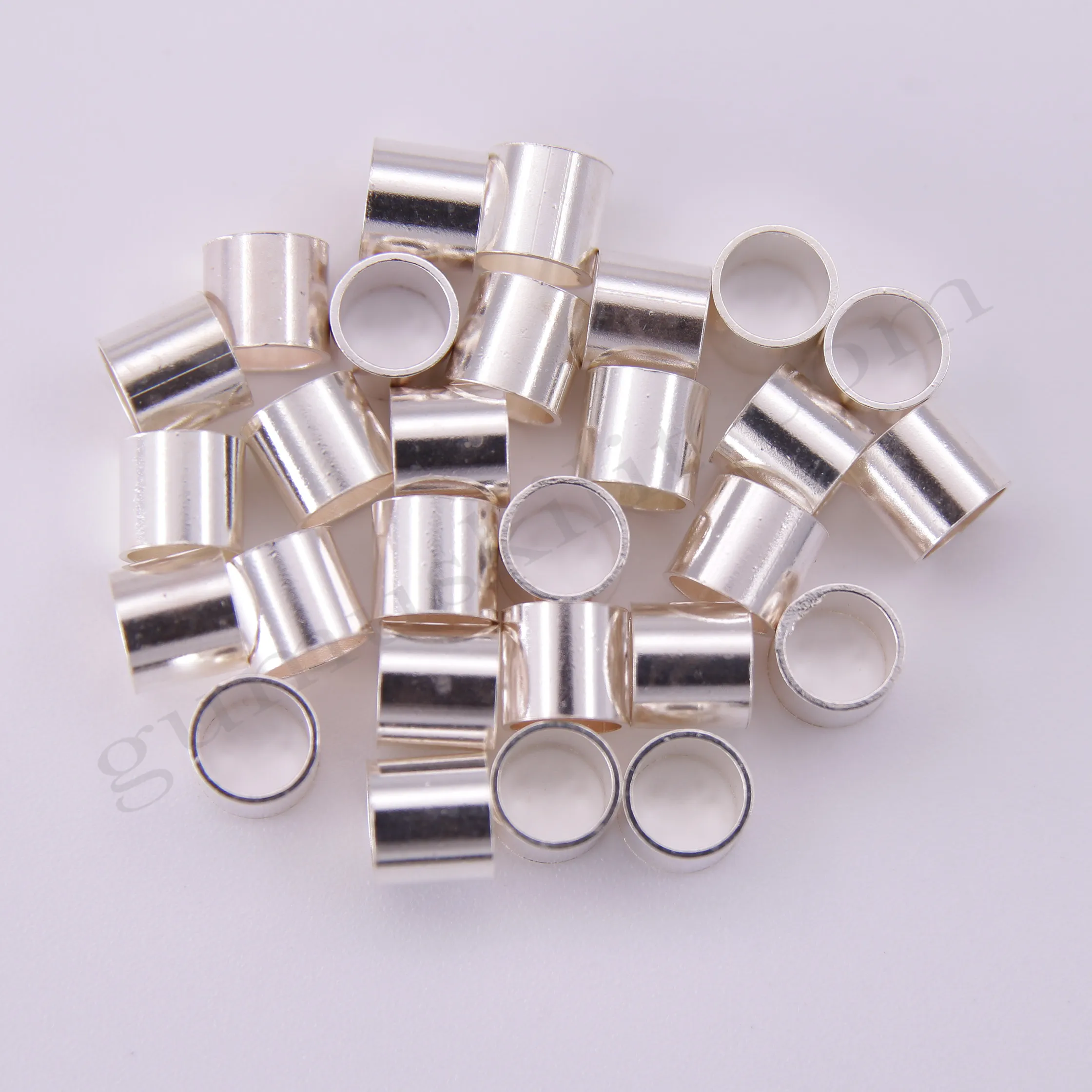 5.5x5 mm Çapında Şarnel 925 Ayar Gümüş Boru Tüp Yarımamül Toptan Satış