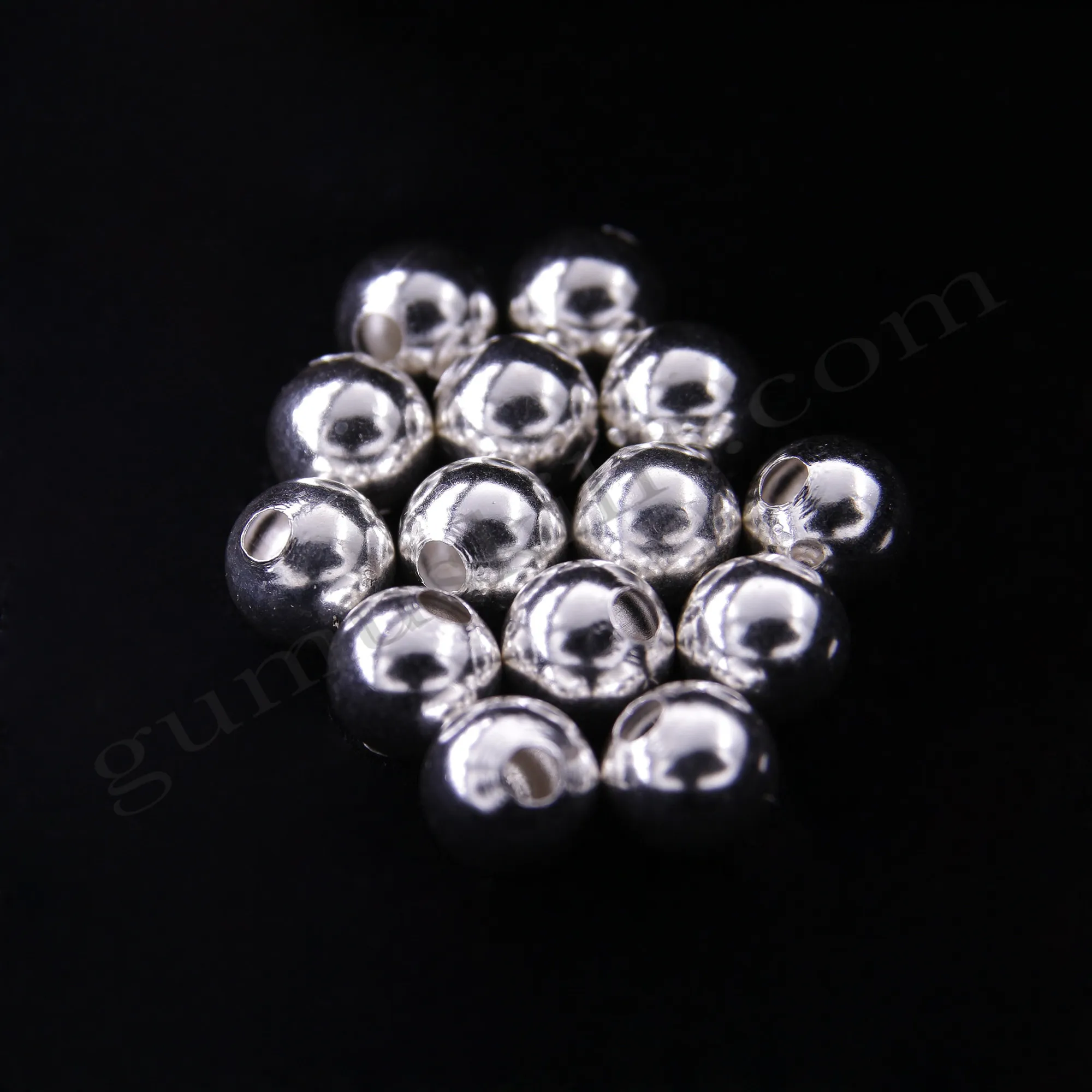 8 mm Çapında Düz Parlak Top 925 Ayar Gümüş Yarımamül Toptan Satış