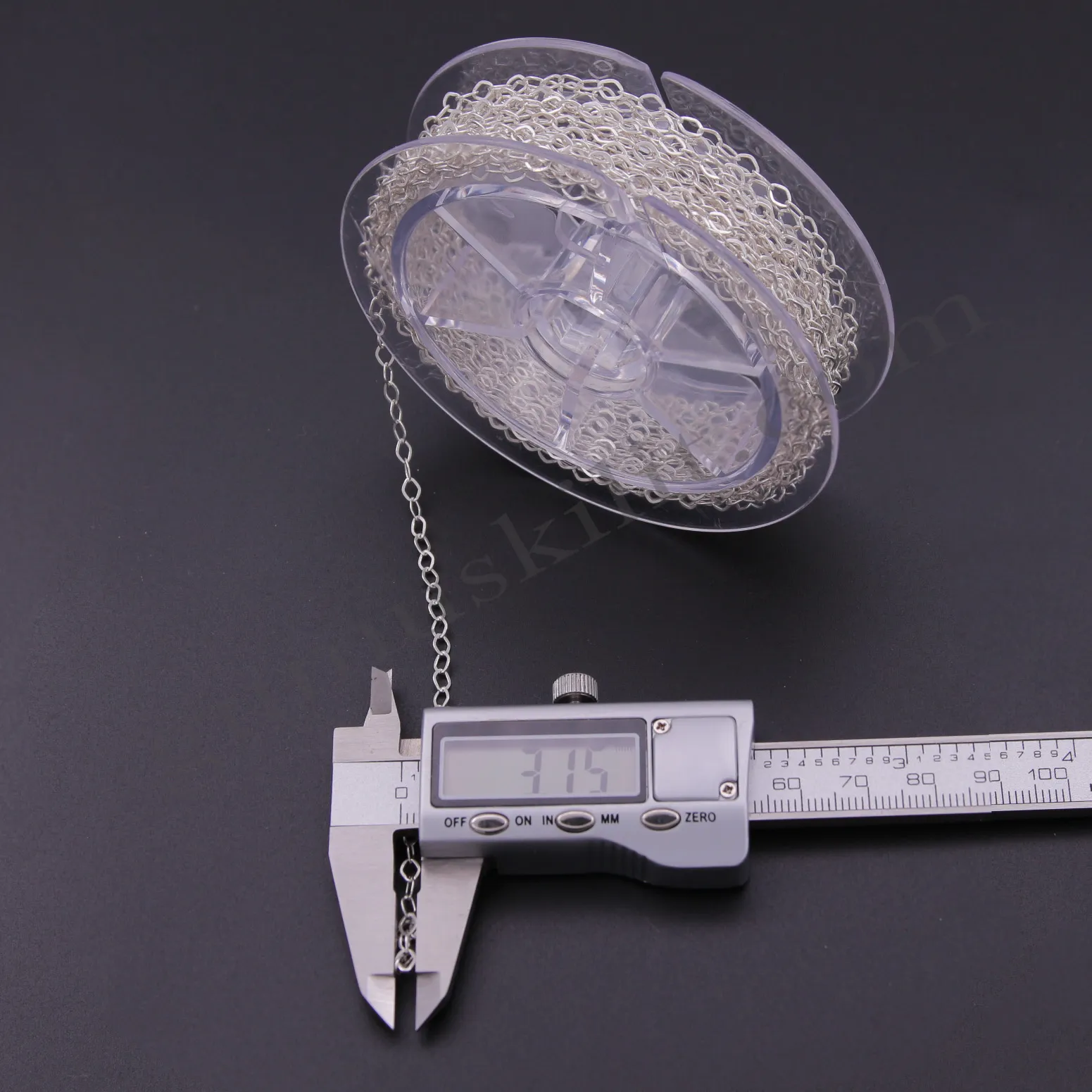 925 Ayar Gümüş Elips Uzatma Zinciri 3,10mm Genişliğinde Metrelik Zincir Toptan Satış