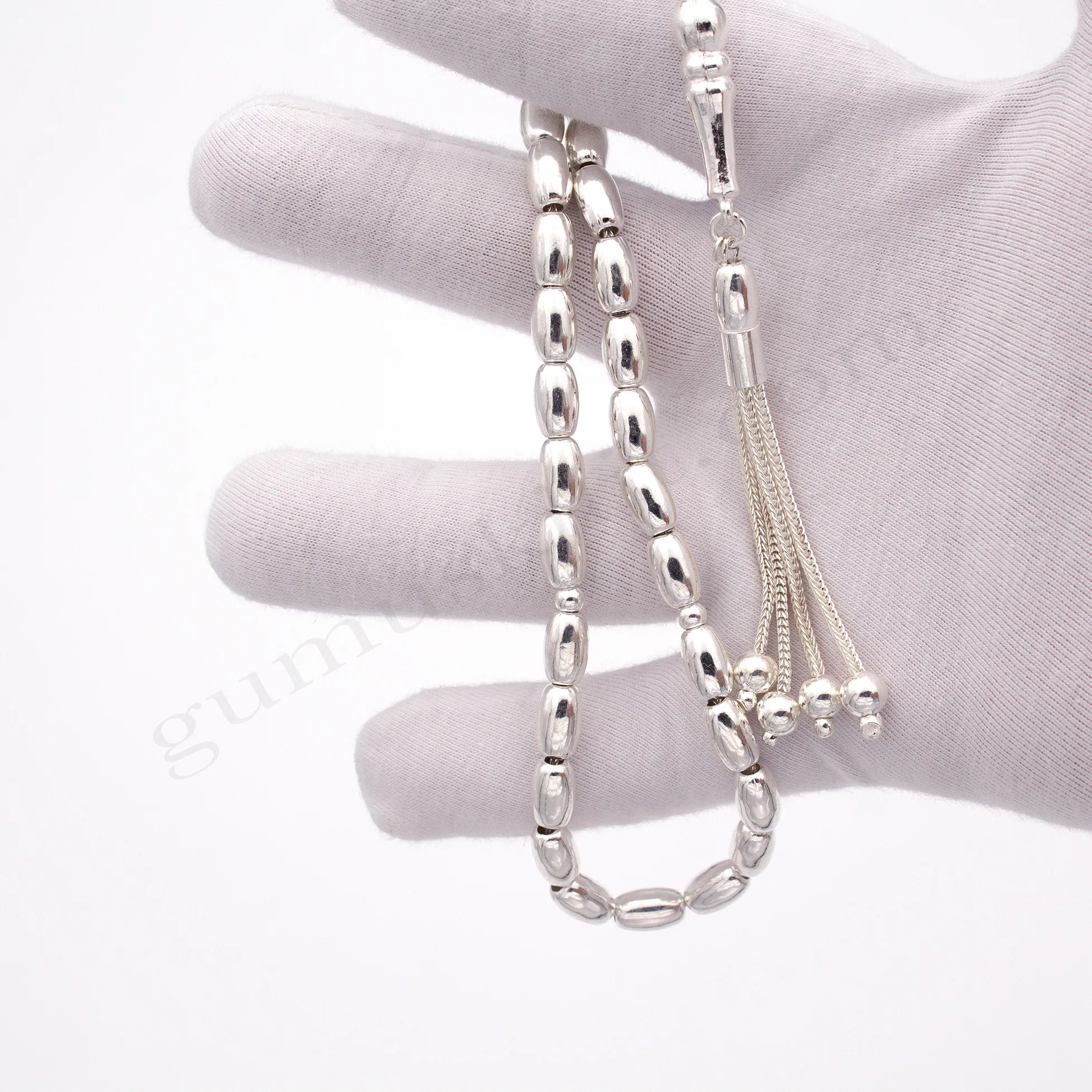 925 Ayar Gümüş Fıçı Kesim Ortaboy Şık Tesbih