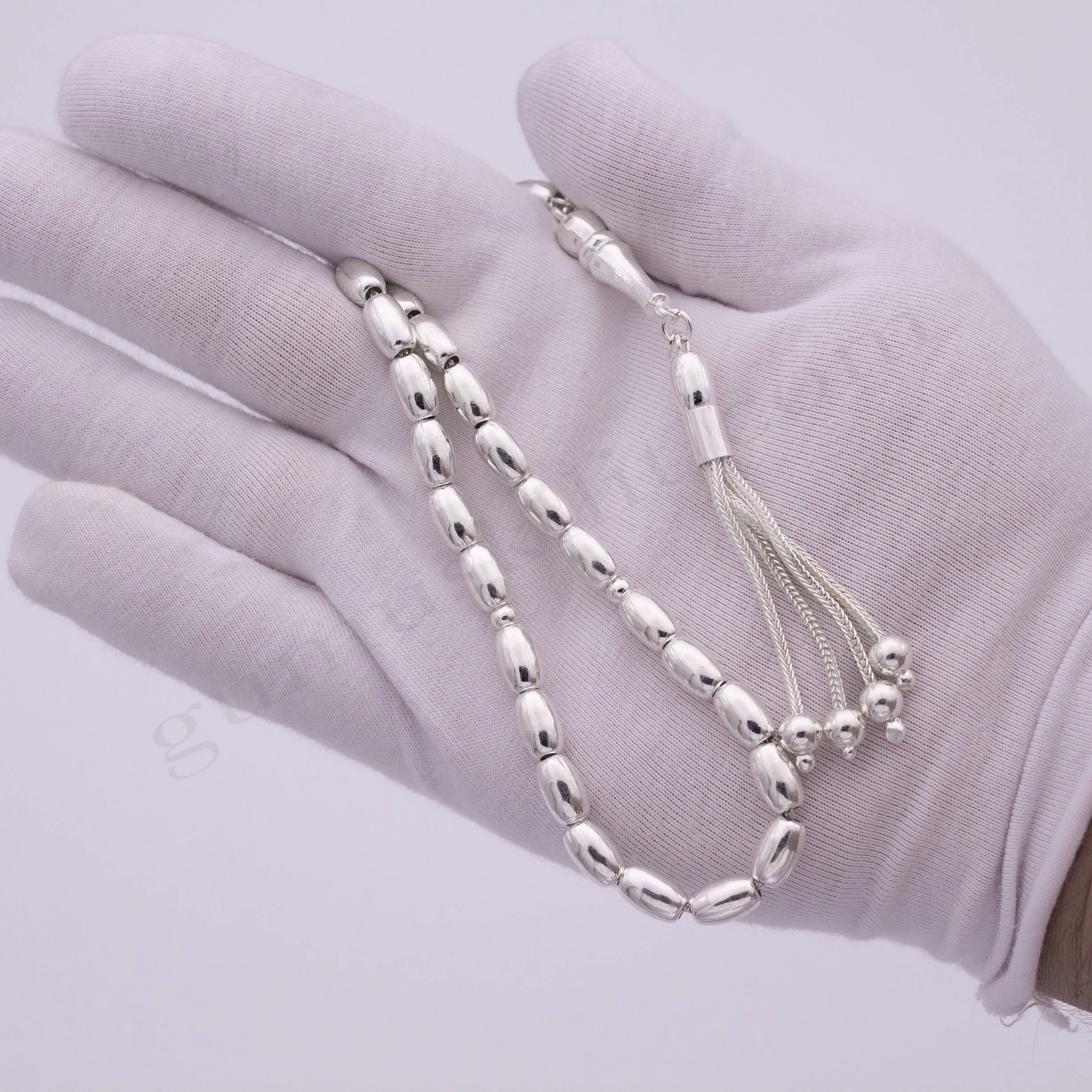 925 Ayar Gümüş Fıçı Kesim Ortaboy Şık Tesbih