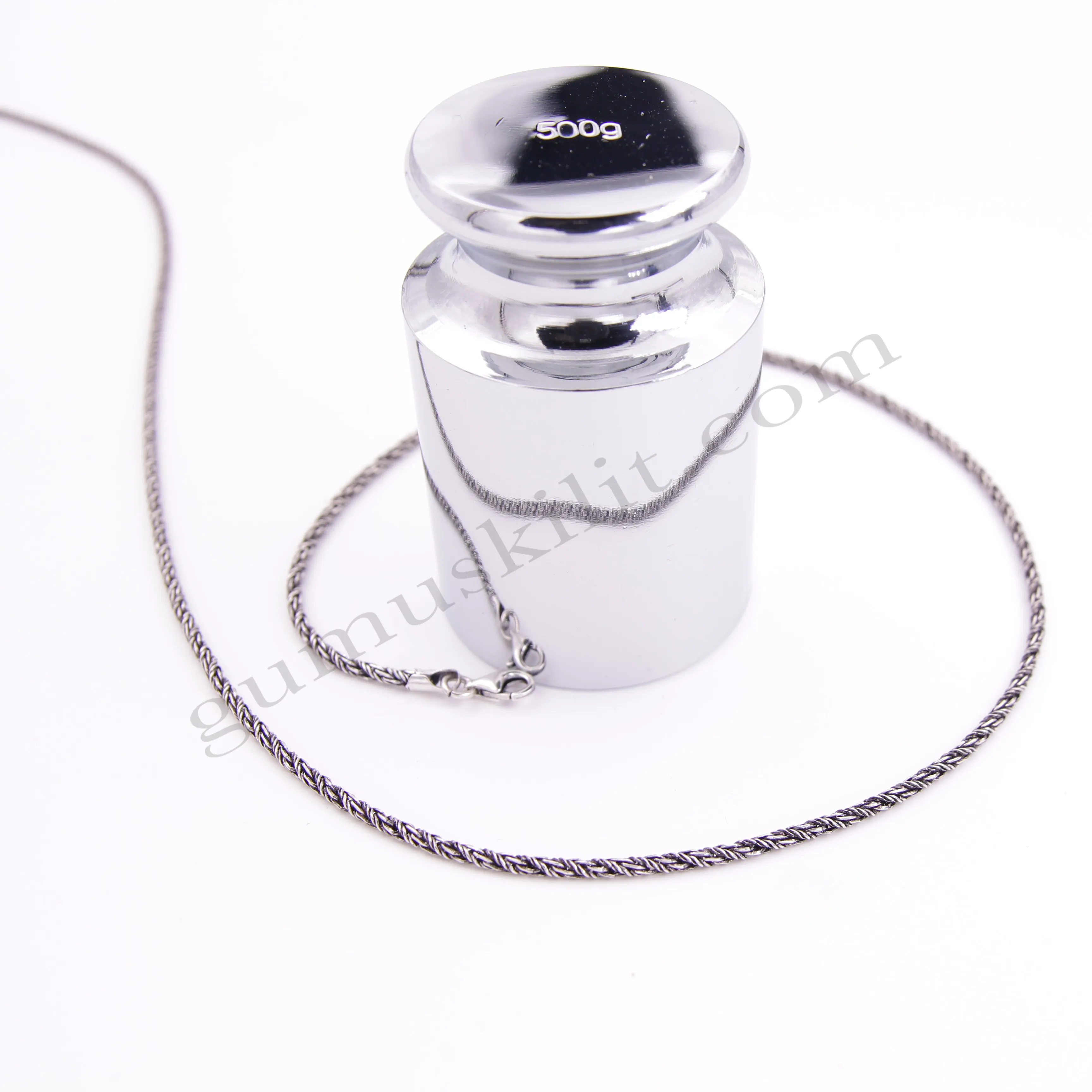 BURMA Model Zincir 2mm Kalınlığında 925 Ayar Gümüş Kolye, Unisex