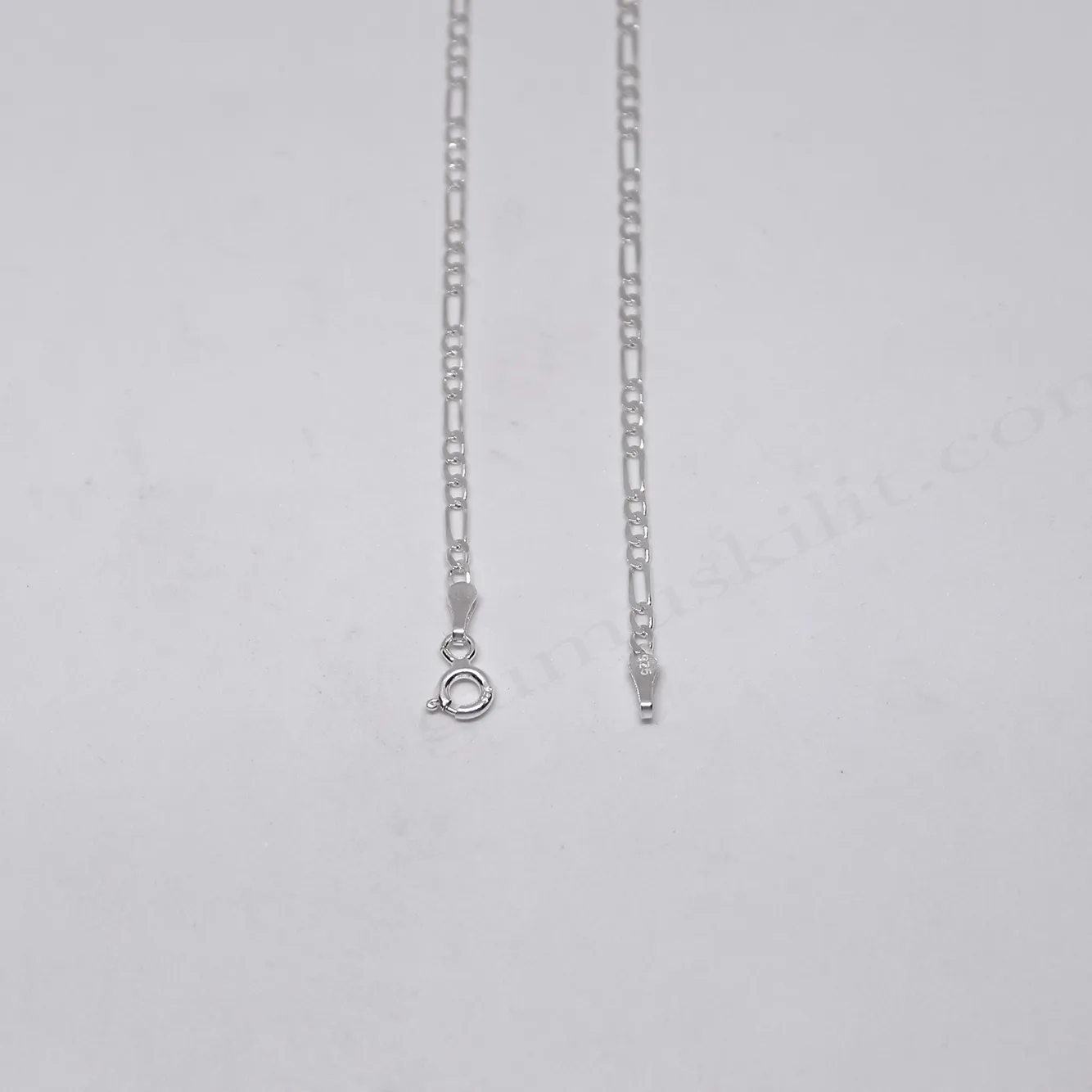 Figaro 50 Mikron Zincir, Kolye 50cm,55cm,60cm,65cm Sterling Silver