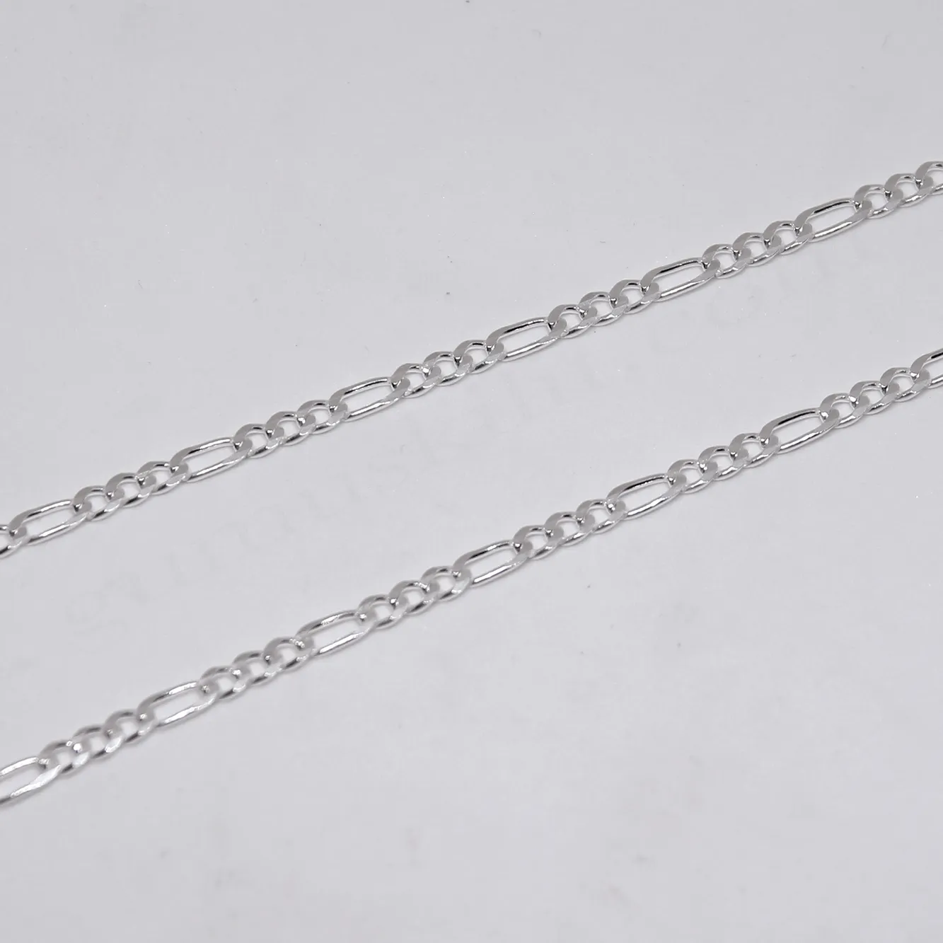 Figaro 80 Mikron, 925 Ayar Gümüş Zincir, Kolye 50cm,55cm,60cm,65cm