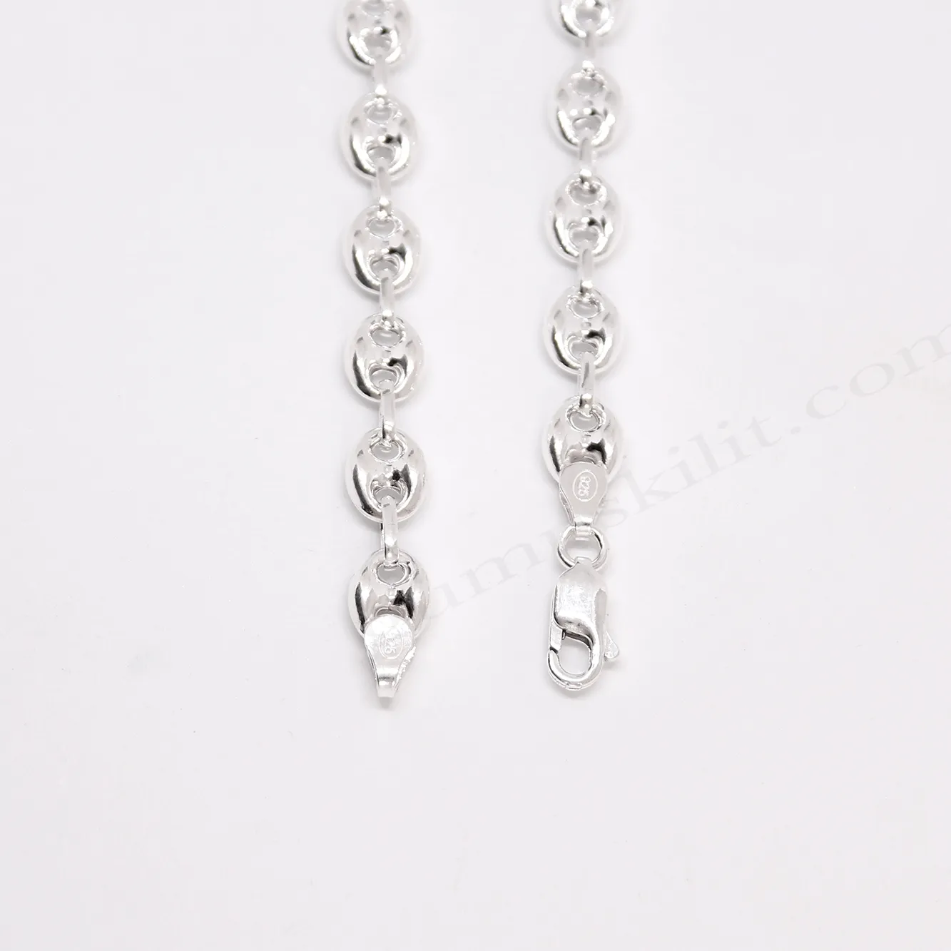 Gemici Zincir Model 3,40mm Kalınlığında 7mm Genişliğinde kalınlığında 925 Ayar Gümüş Zincir, Kolye Toptan