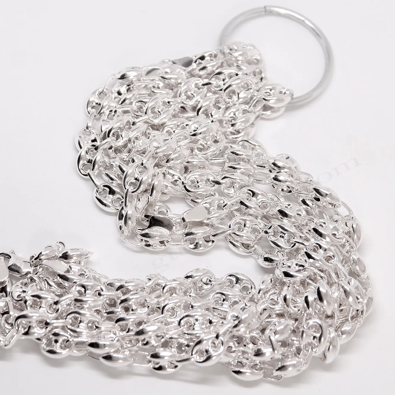 Gemici Zincir Model 3,40mm Kalınlığında 7mm Genişliğinde kalınlığında 925 Ayar Gümüş Zincir, Kolye Toptan