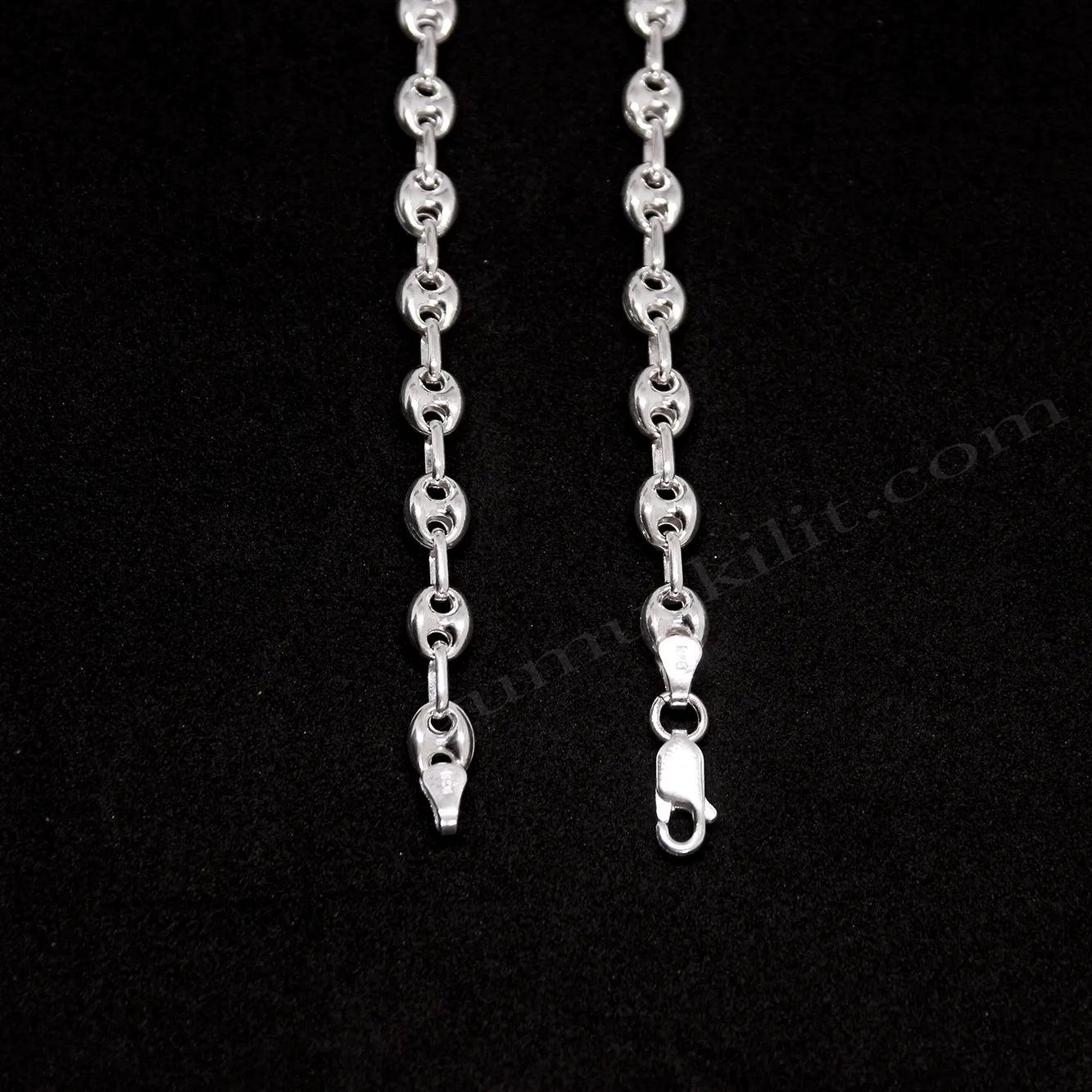 Gemici Zincir Model 3mm Kalınlığında 6,10mm genişliğinde 925 Ayar Gümüş Zincir, Kolye Toptan