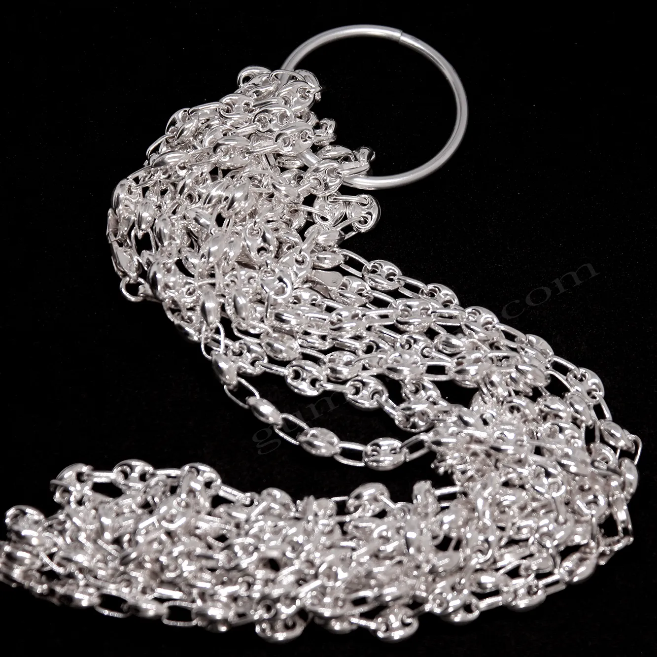 Gemici Zincir Model 3mm Kalınlığında 6,10mm genişliğinde 925 Ayar Gümüş Zincir, Kolye Toptan