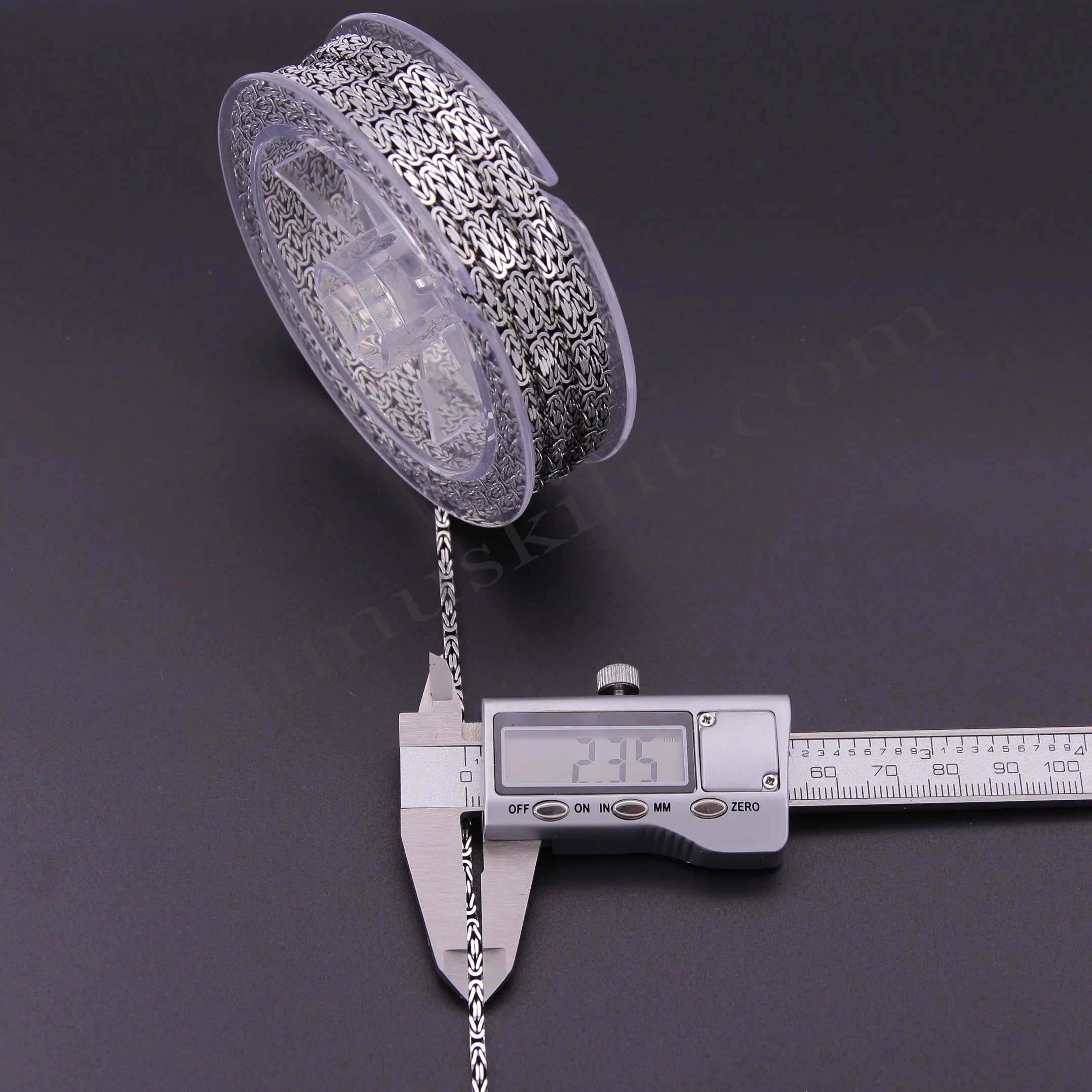 Gümüş Kral Zincir Kare Model 60 Mikron 2,40mm kalınlığında 925 Ayar Toptan Satış Metrelik Zincir