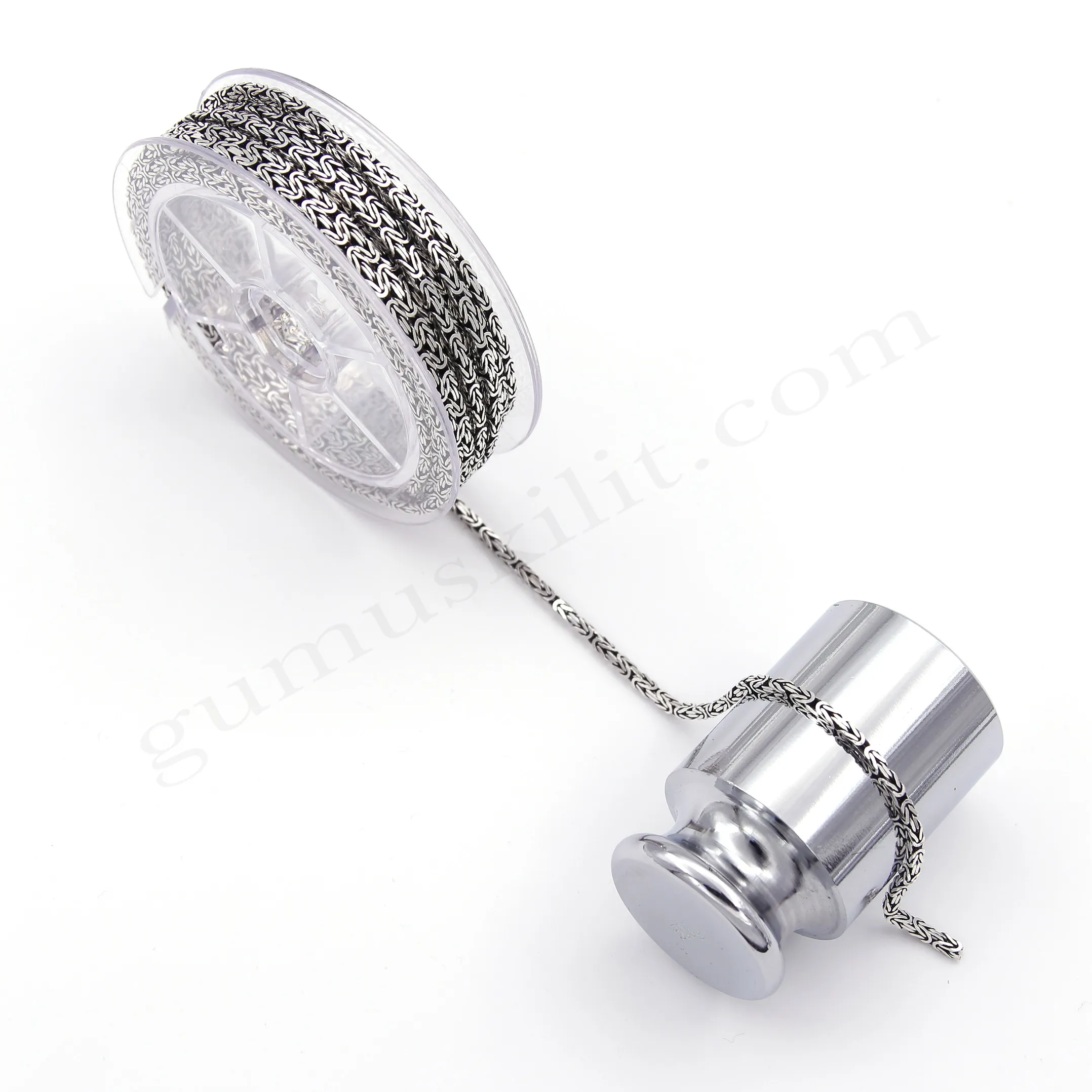 Gümüş Kral Zincir Kare Model 60 Mikron 2,40mm kalınlığında 925 Ayar Toptan Satış Metrelik Zincir