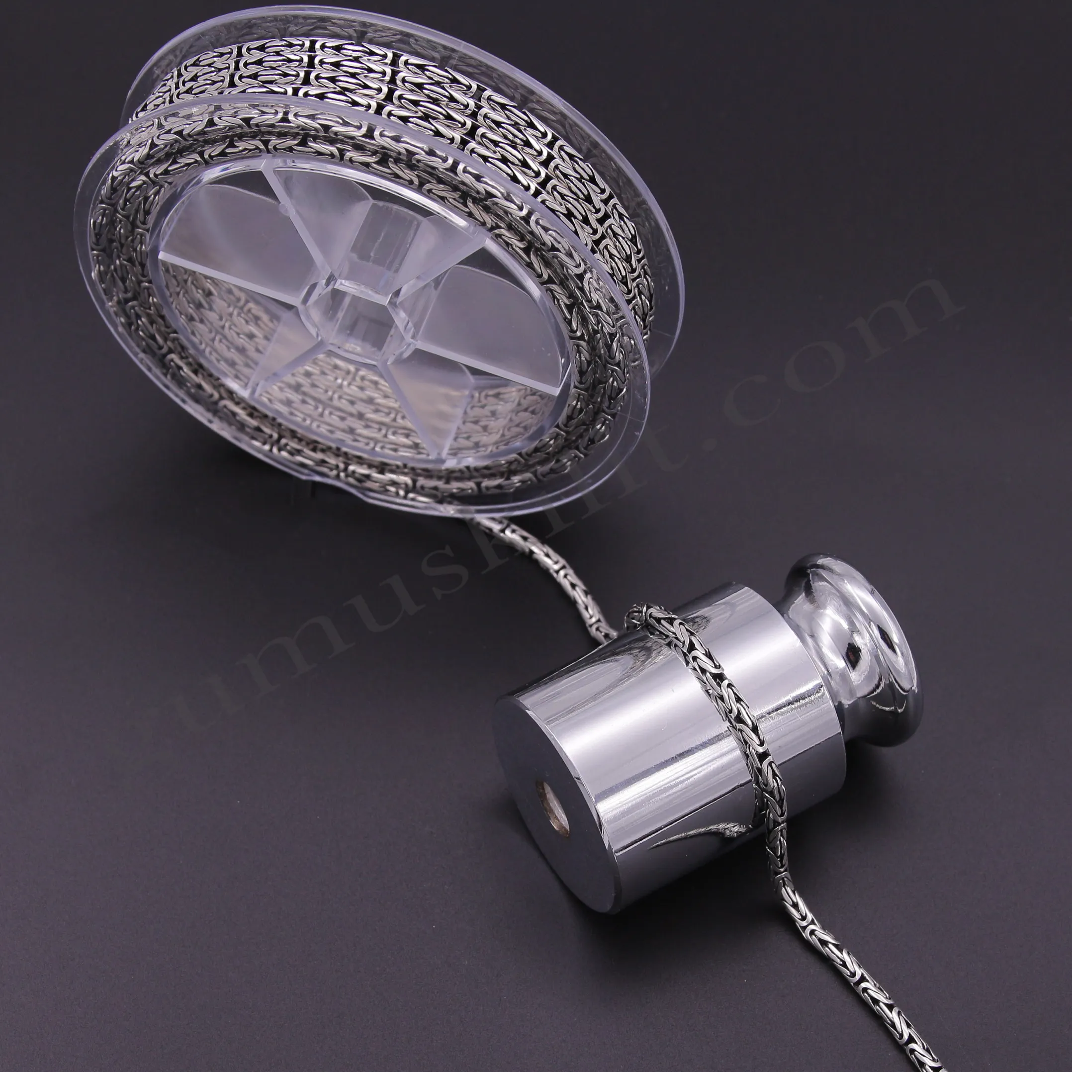 Gümüş Kral Zincir Yuvarlak Model 80 Mikron 3,20mm kalınlığında 925 Ayar Toptan Satış Metrelik Zincir