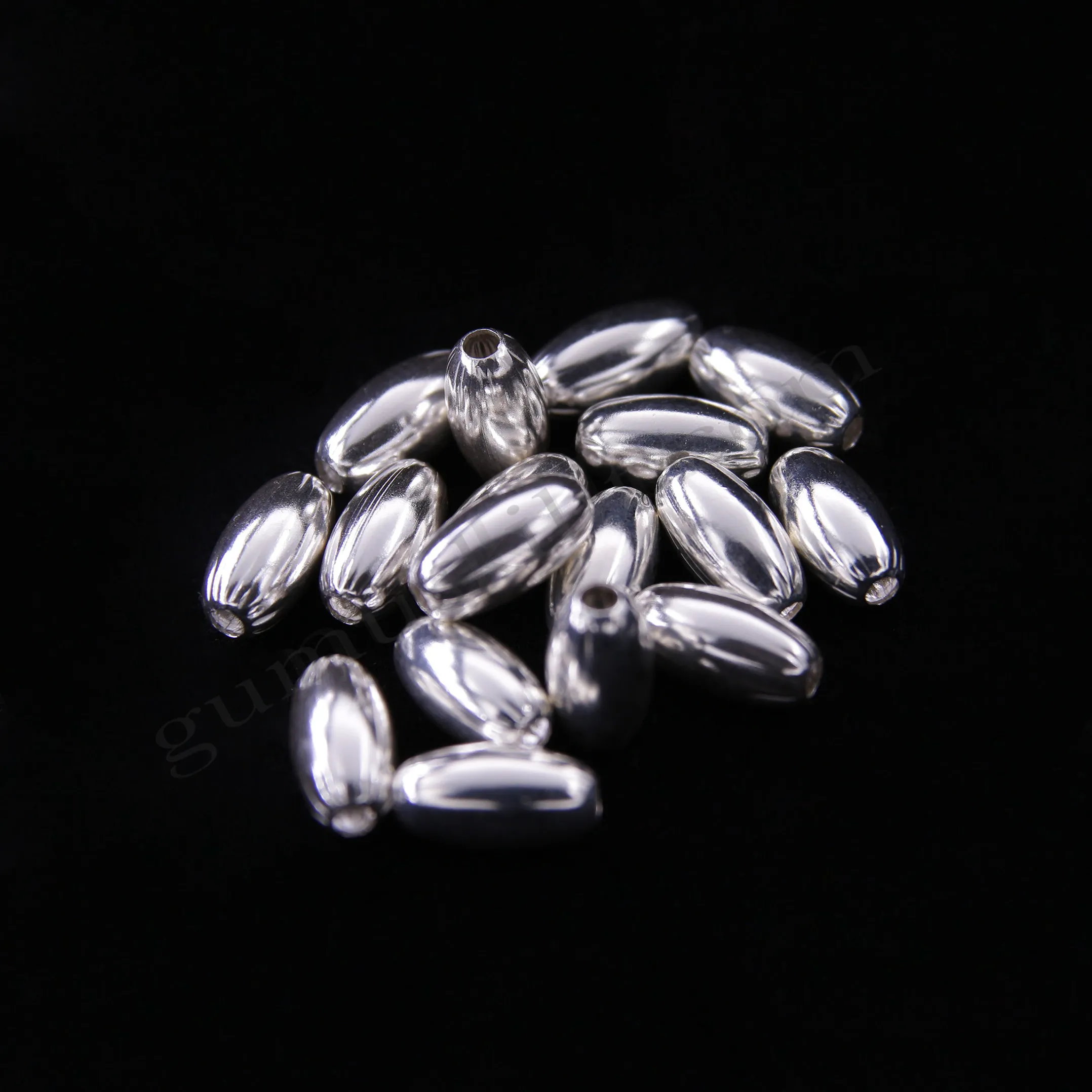 Gümüş Oval Top 5x9.60 mm Ölçülerinde Yarımamül 925 Ayar Gümüş Toptan Satış