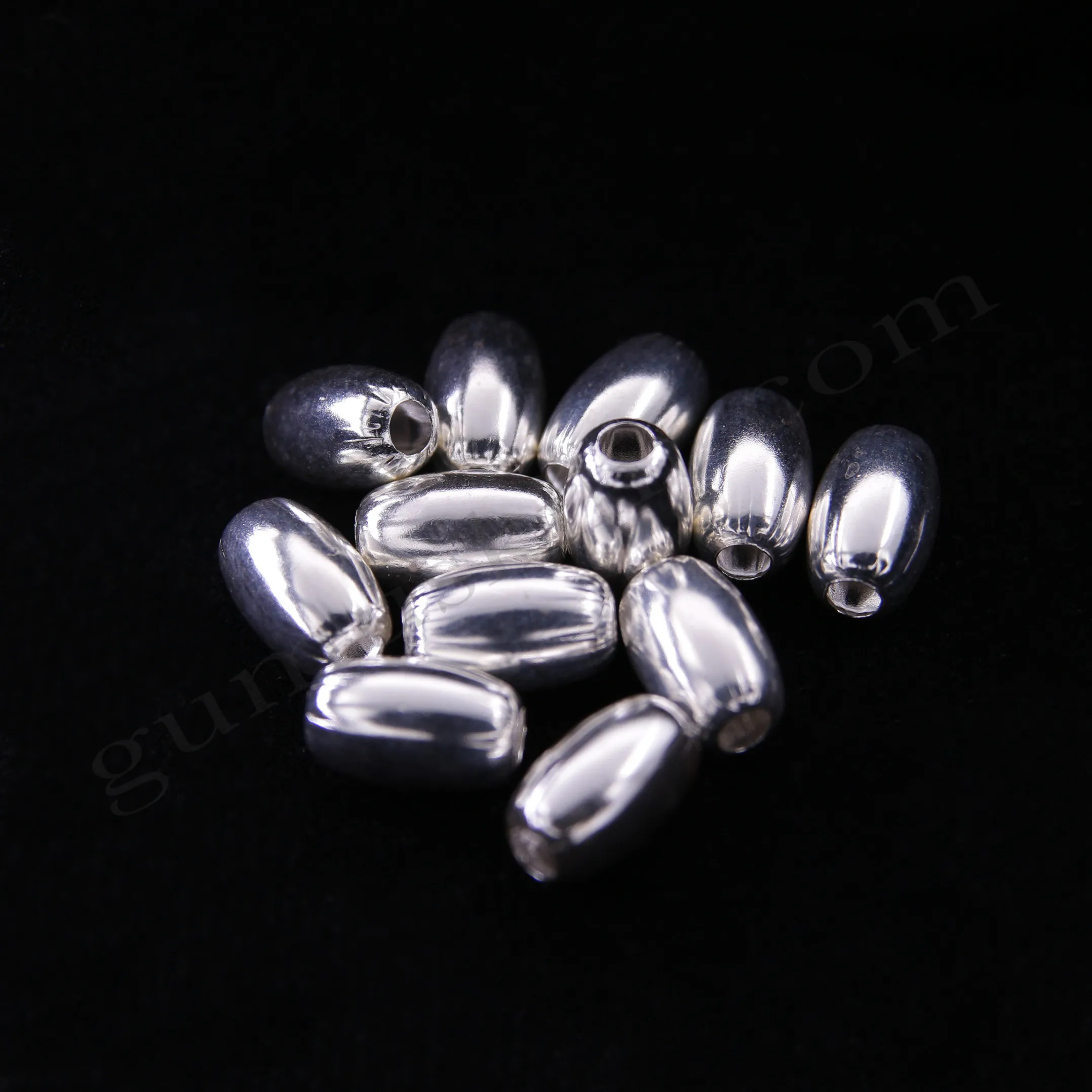 Gümüş Oval Top 6x10mm Ölçülerinde Yarımamül 925 Ayar Gümüş Toptan Satış