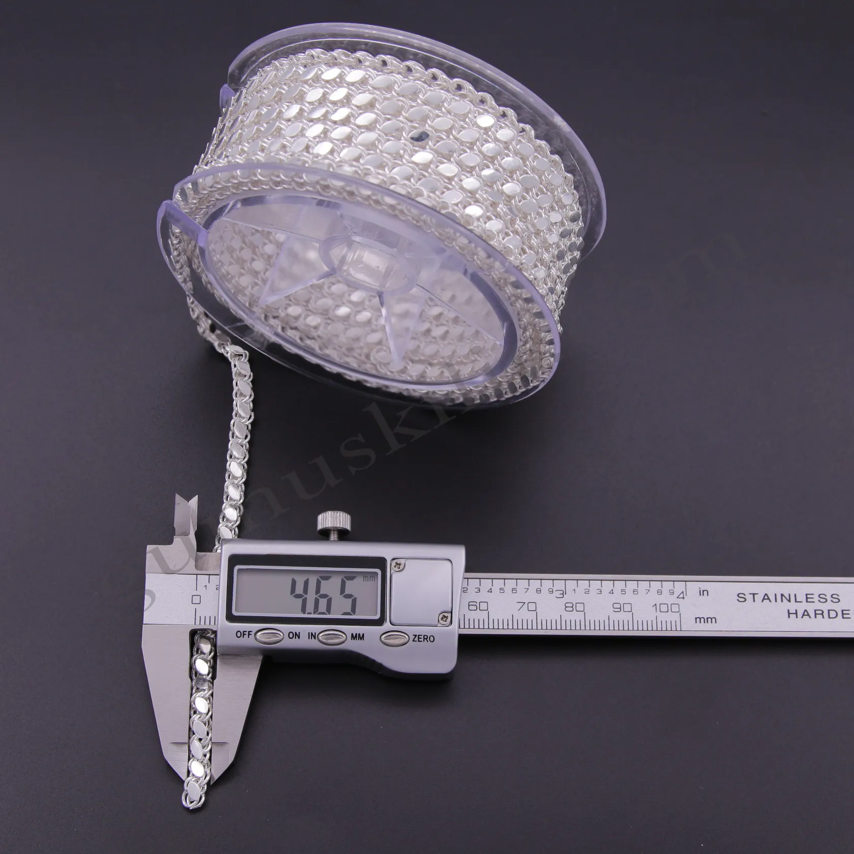 Gümüş Pullu Metrelik Zincir 4,60mm Genişliğinde 925 Ayar Gümüş Toptan Satış Yarımamül