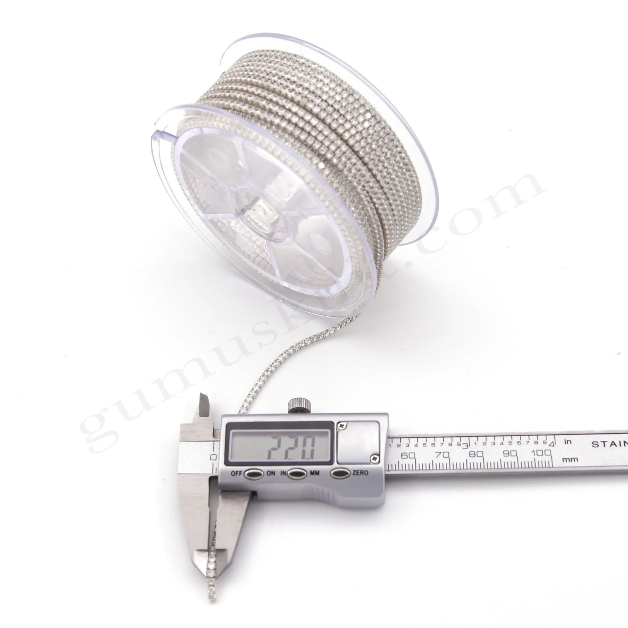 Gümüş SuYolu Metrelik Zincir 2mm Taş büyüklüğü ve 2,20mm Zincir genişliğinde 925 Ayar Gümüş