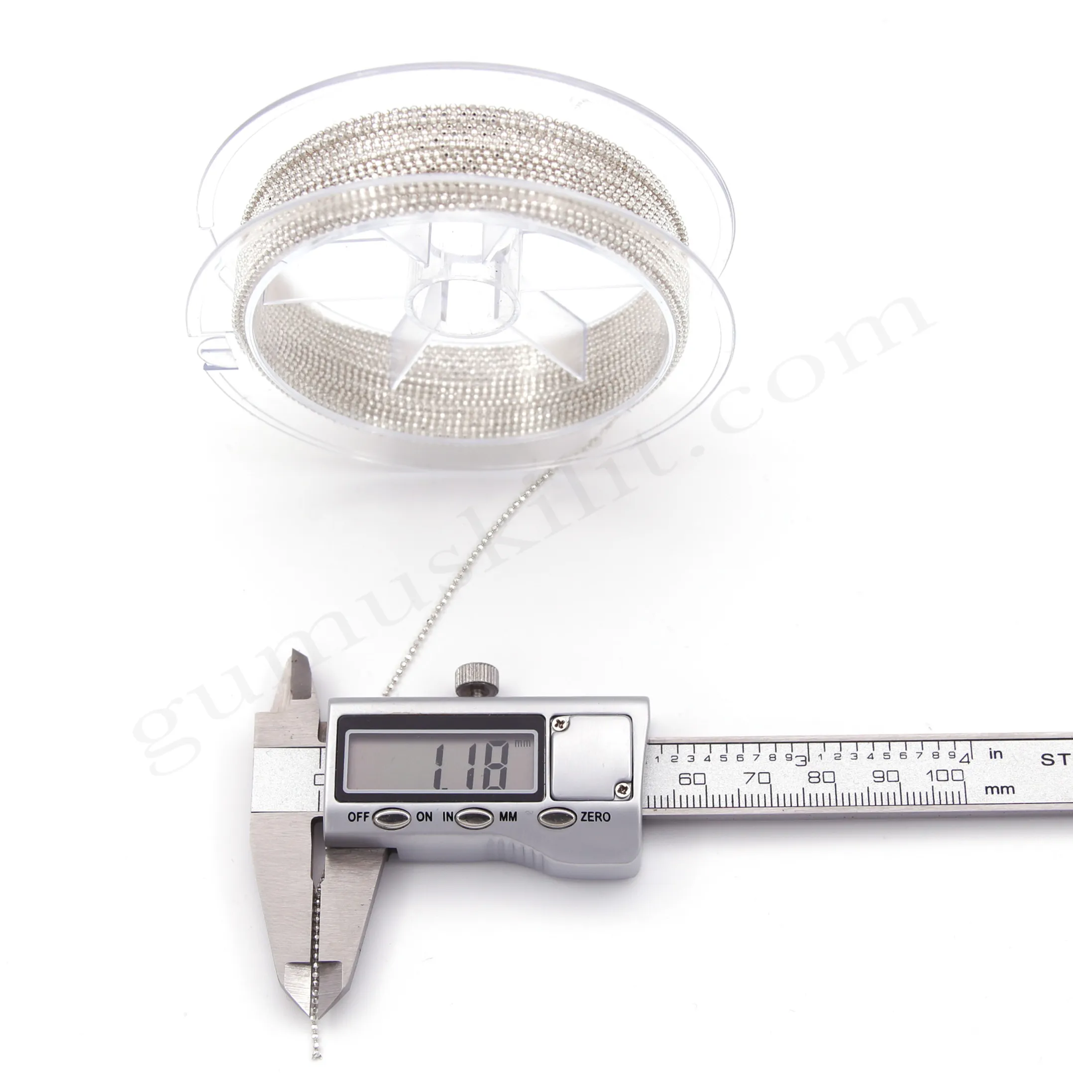 Gümüş Top Zincir 1,20mm Çapında 925 Ayar Gümüş Metrelik Zincir Toptan  Satış