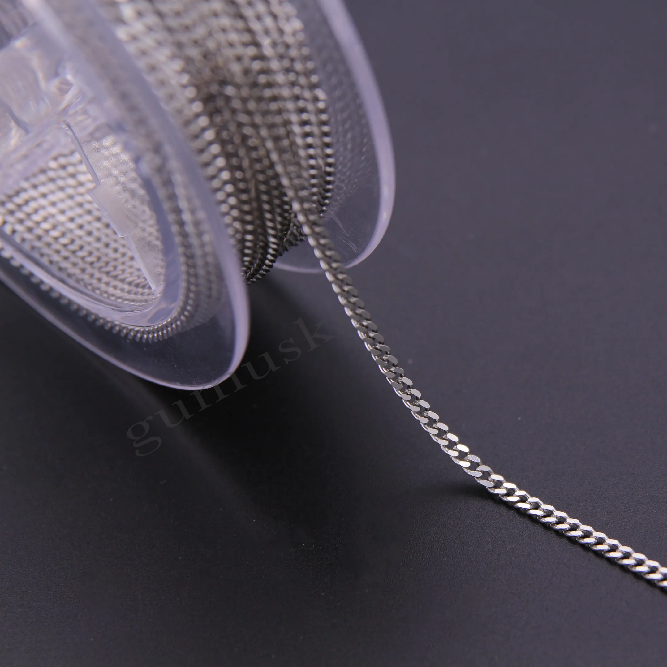 Gurmet 60 Mikron Metrelik 925 Ayar 2.10 mm Genişliğinde Gümüş Zincir Toptan Satış