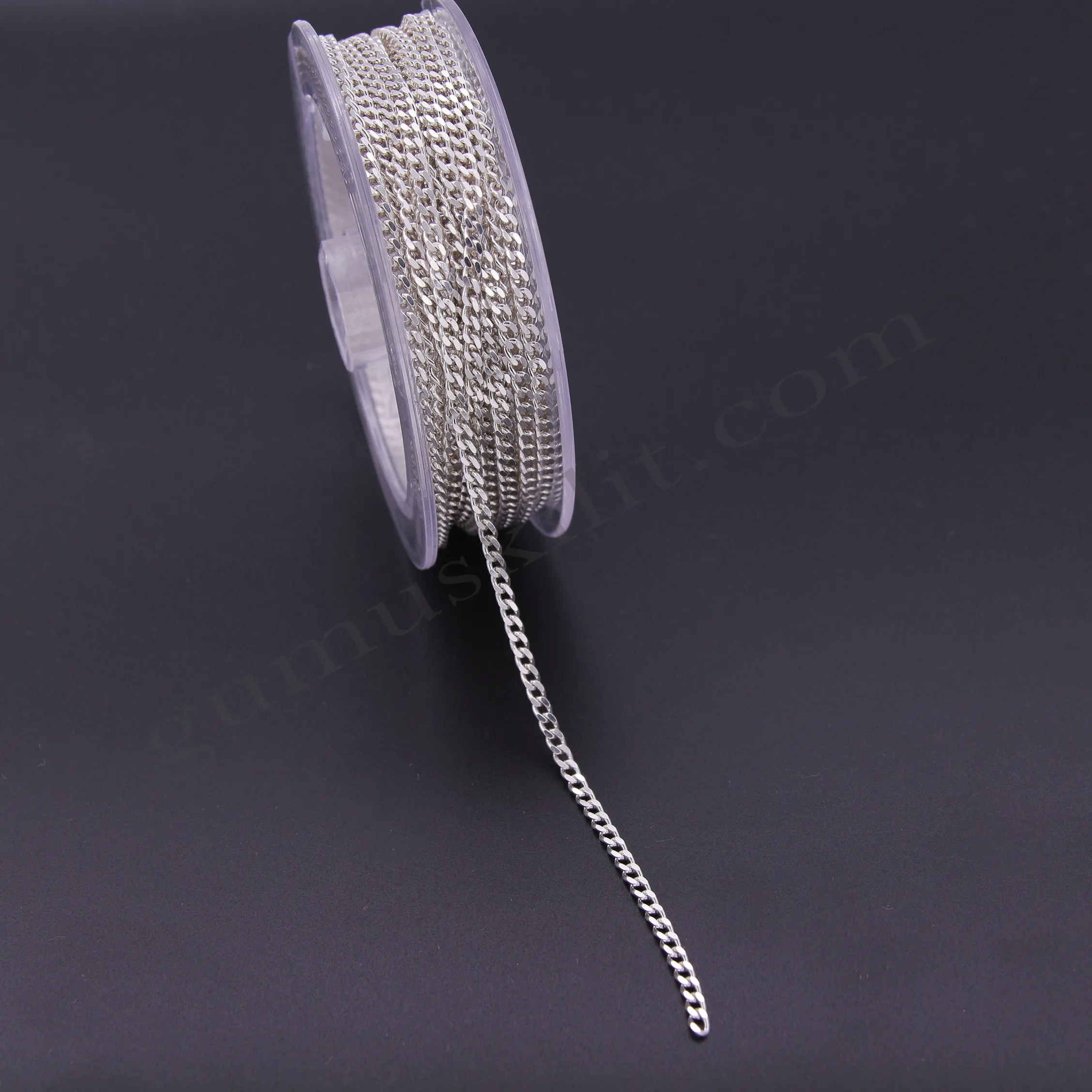 Gurmet 60 Mikron Metrelik 925 Ayar 2.80 mm Genişliğinde Gümüş Zincir Toptan Satış
