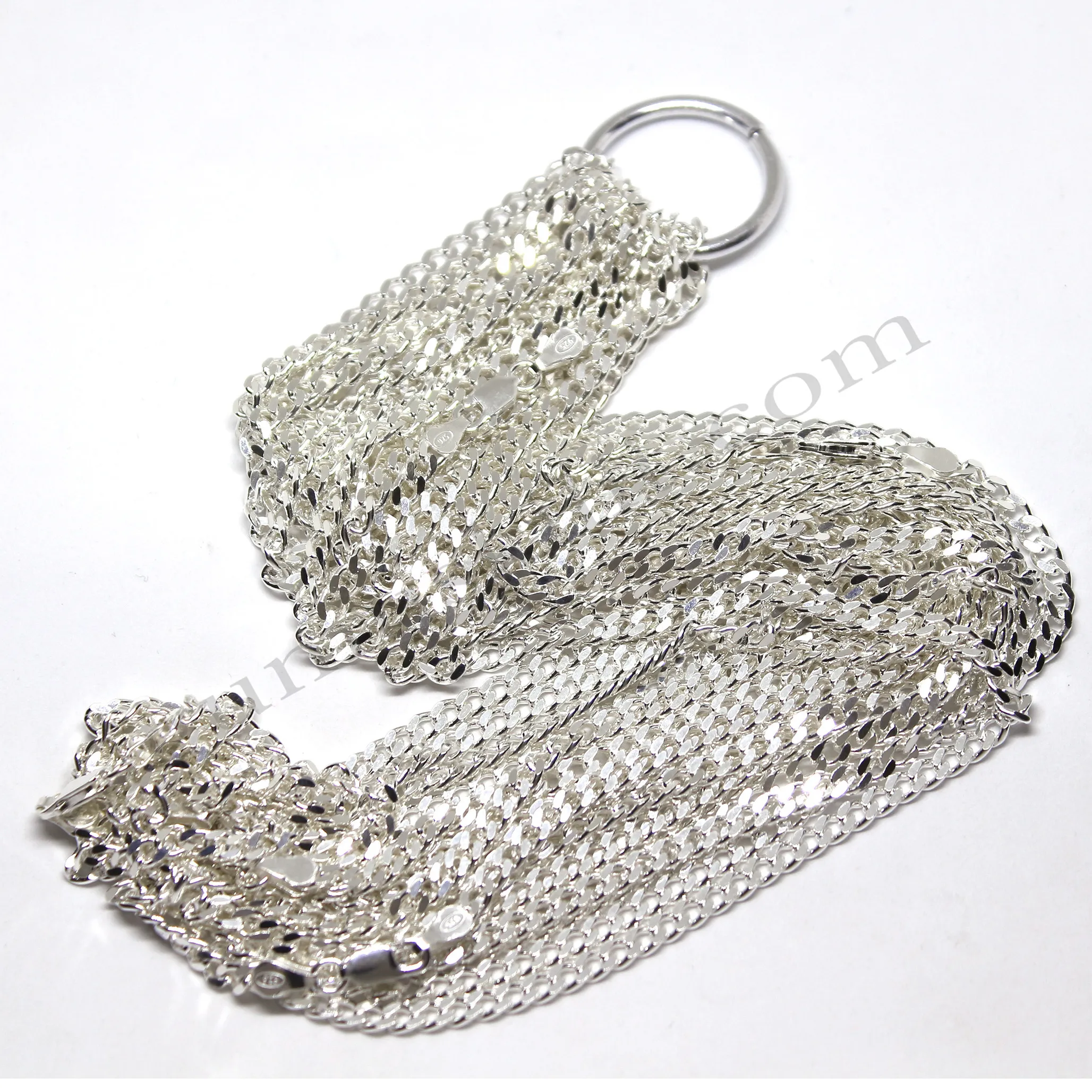 Gurmet Zincir 100 mikron 3,70mm Kalınlığında 925 Ayar Gümüş Zincir, Kolye Toptan