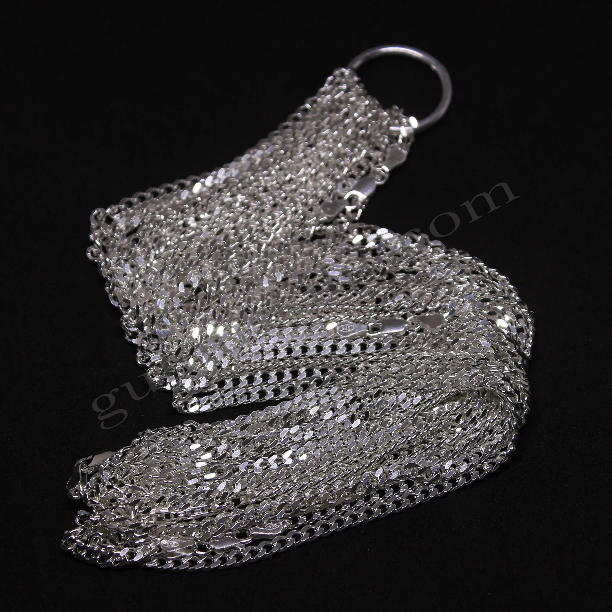 Gurmet Zincir 100 mikron 3,70mm Kalınlığında 925 Ayar Gümüş Zincir, Kolye Toptan