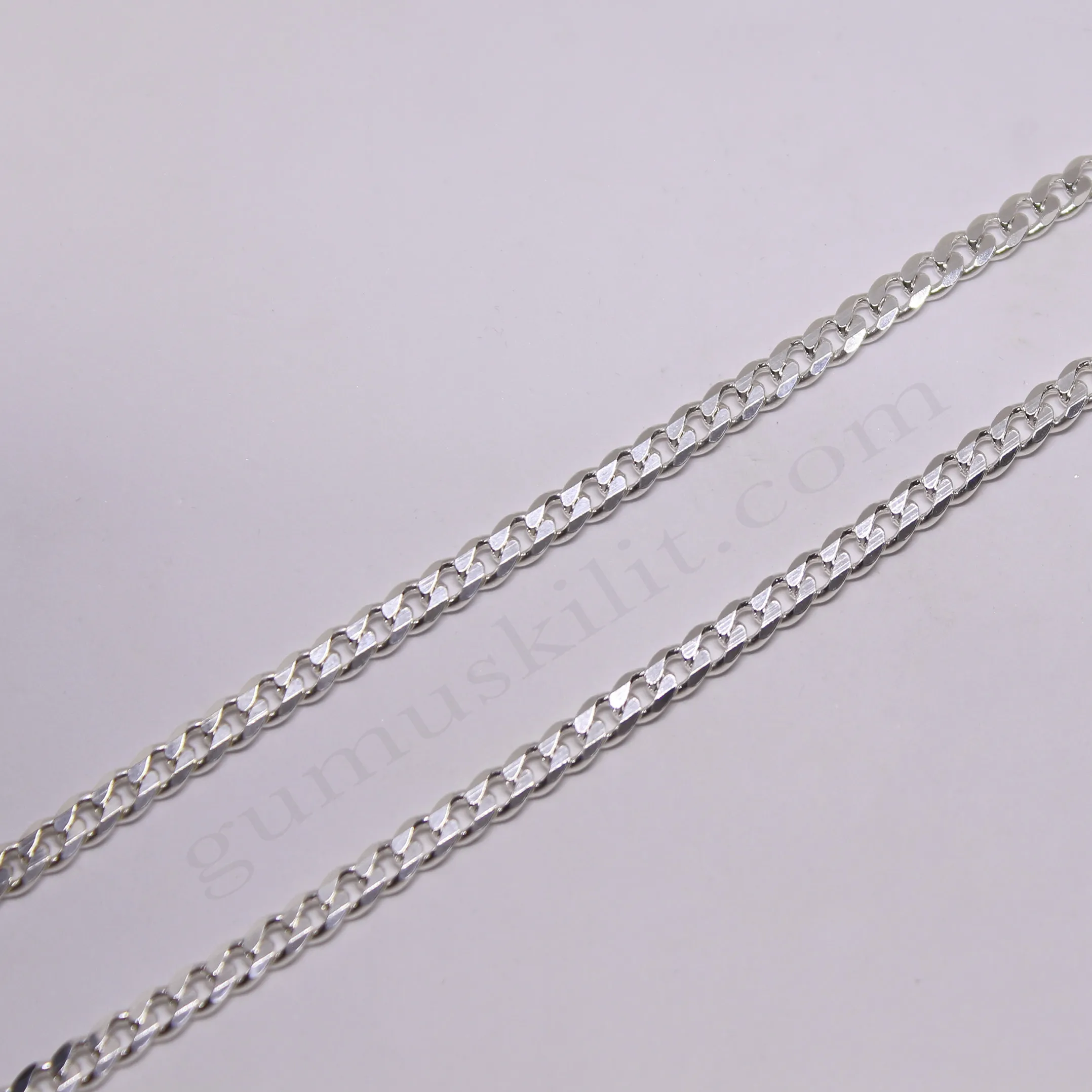 Gurmet Zincir 150 mikron 5,50mm Kalınlığında 925 Ayar Gümüş Zincir, Kolye Toptan