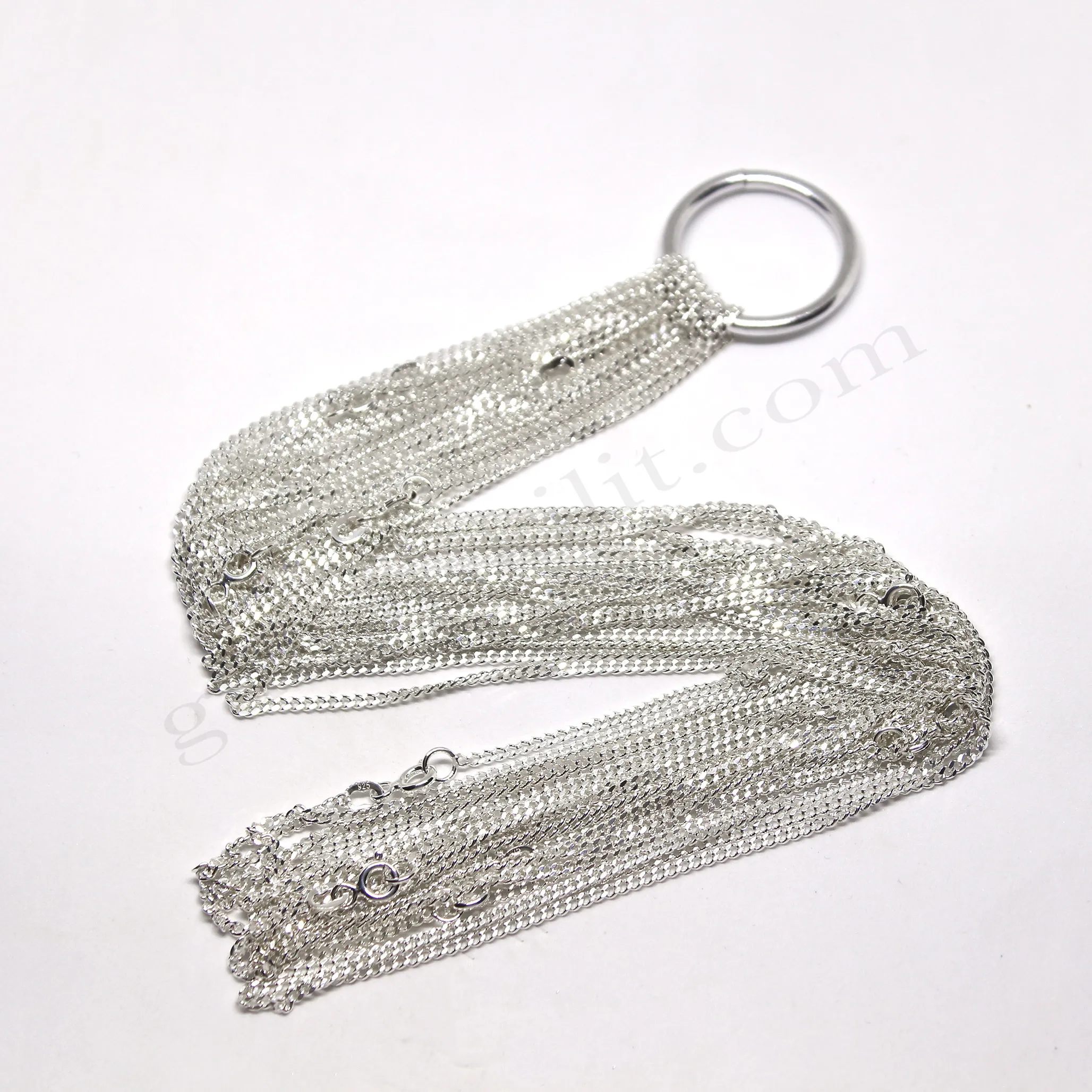 Gurmet Zincir 50 mikron 925 Ayar Gümüş Zincir, Kolye Toptan