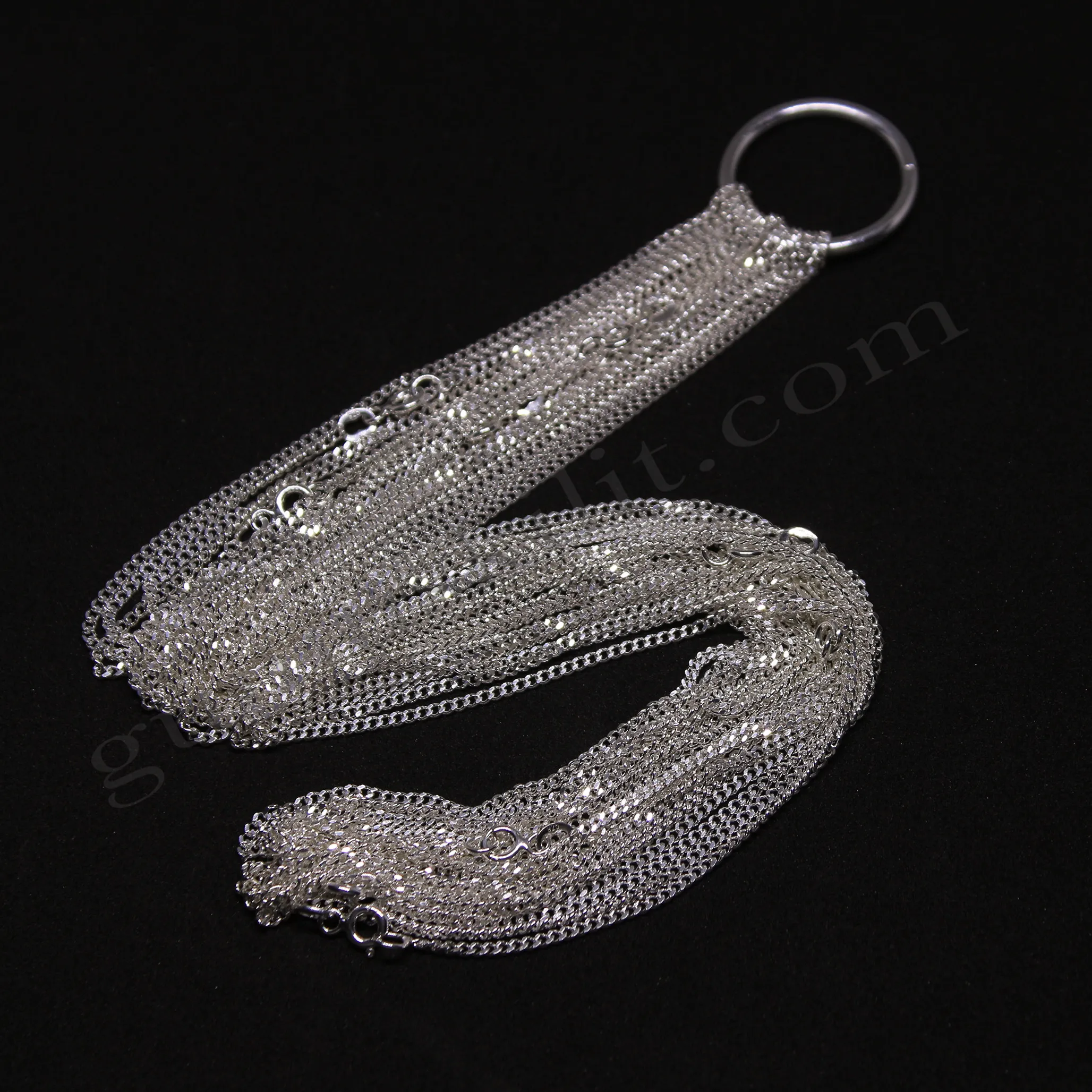 Gurmet Zincir 50 mikron 925 Ayar Gümüş Zincir, Kolye Toptan