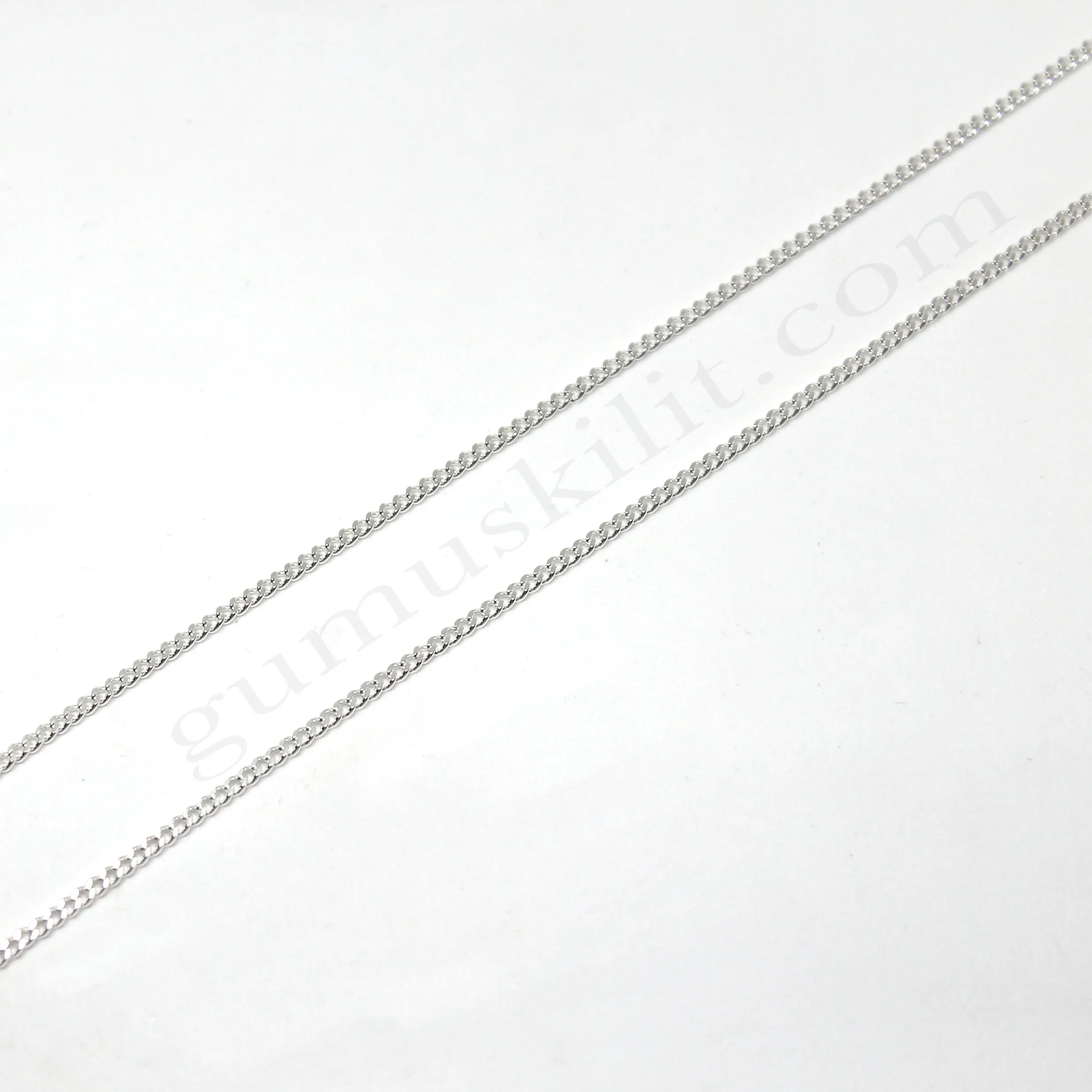 Gurmet Zincir 60 mikron 925 Ayar Gümüş Zincir, Kolye Toptan