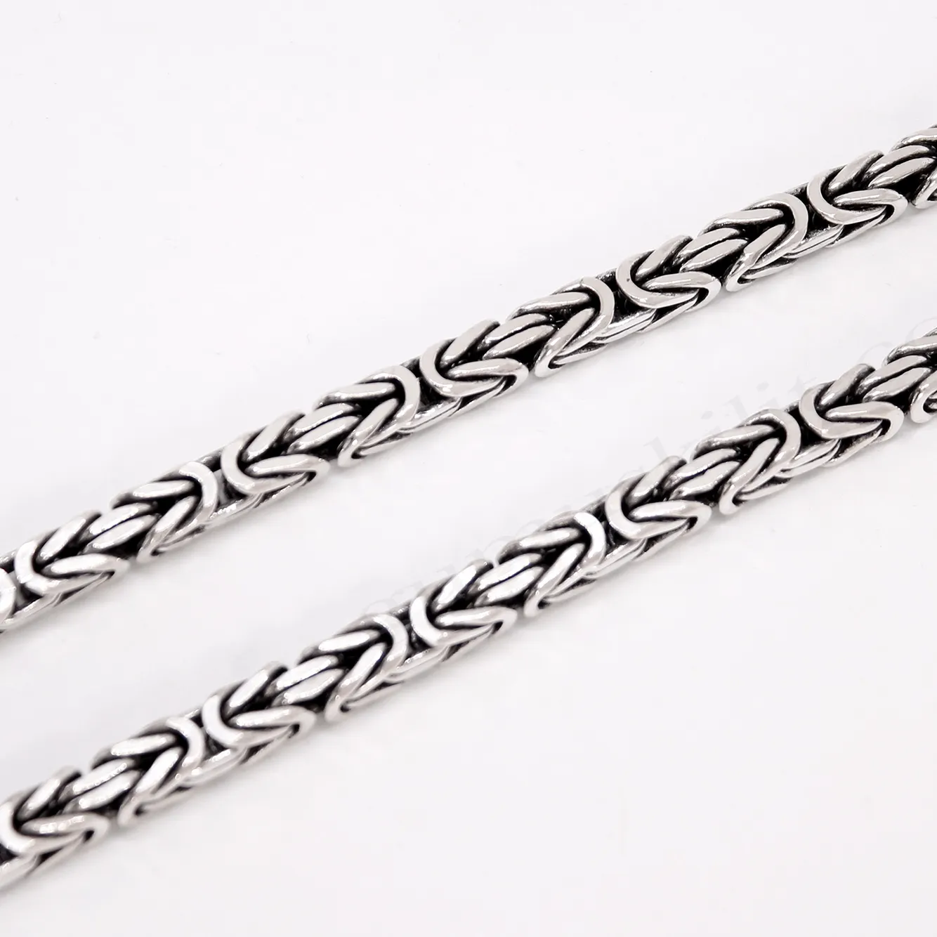 Kral Kare Model Gümüş Zincir 5,6mm Kalınlığında Toptan  925 Ayar Gümüş