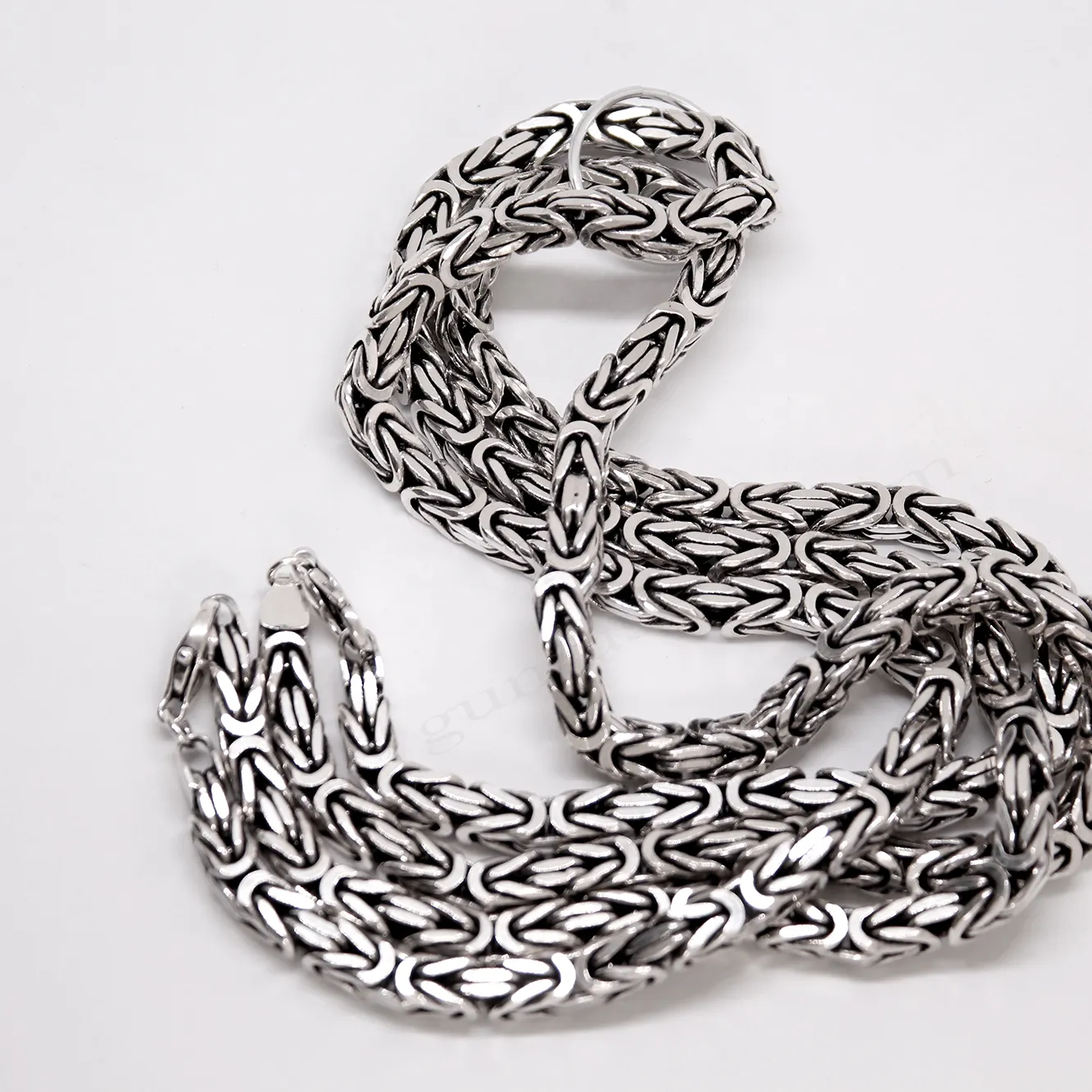 Kral Kare Model Gümüş Zincir 5,6mm Kalınlığında Toptan  925 Ayar Gümüş