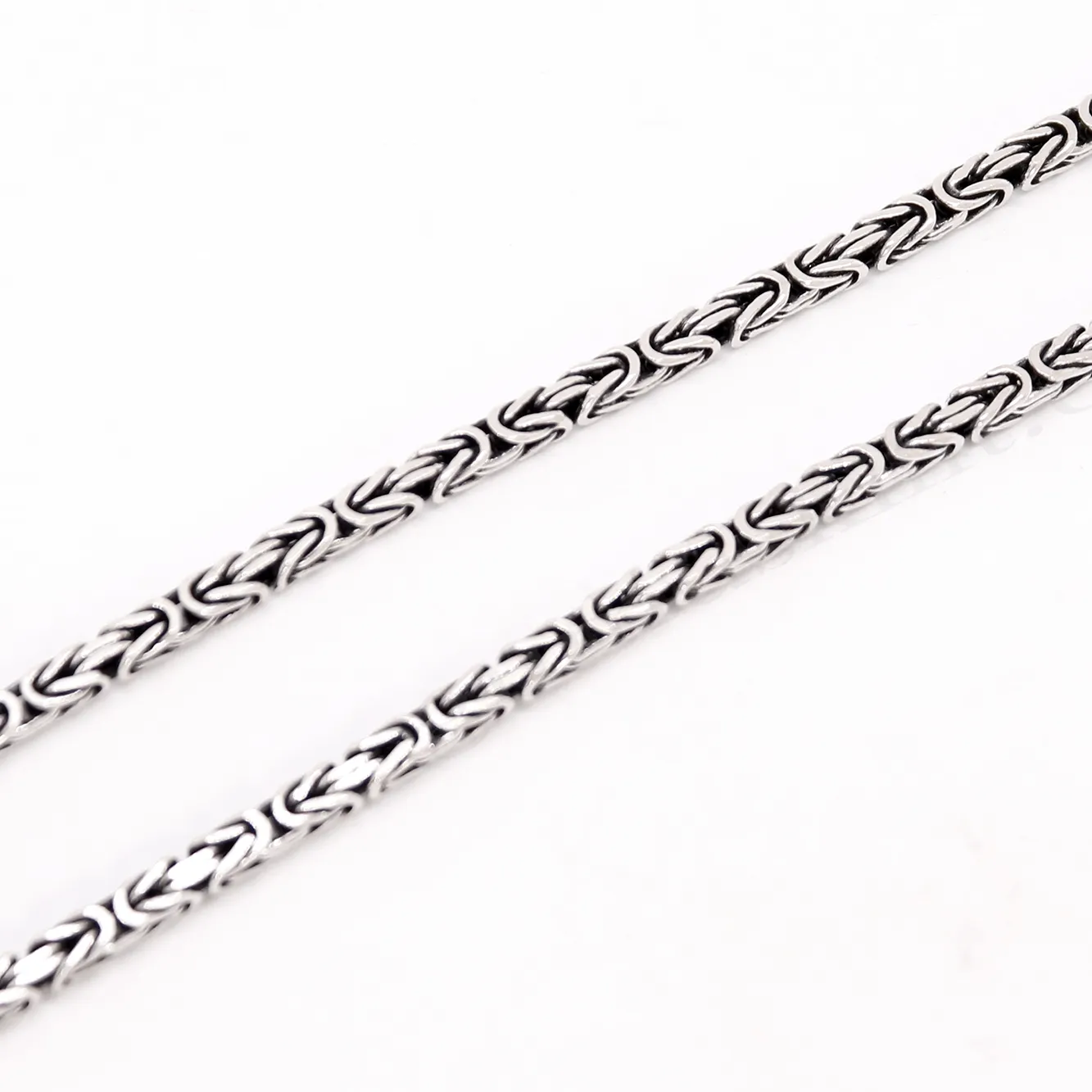 Kral Zincir Kare Model 100 mikron 3,2mm Kalınlığında 925 Ayar Gümüş Zincir,Kolye
