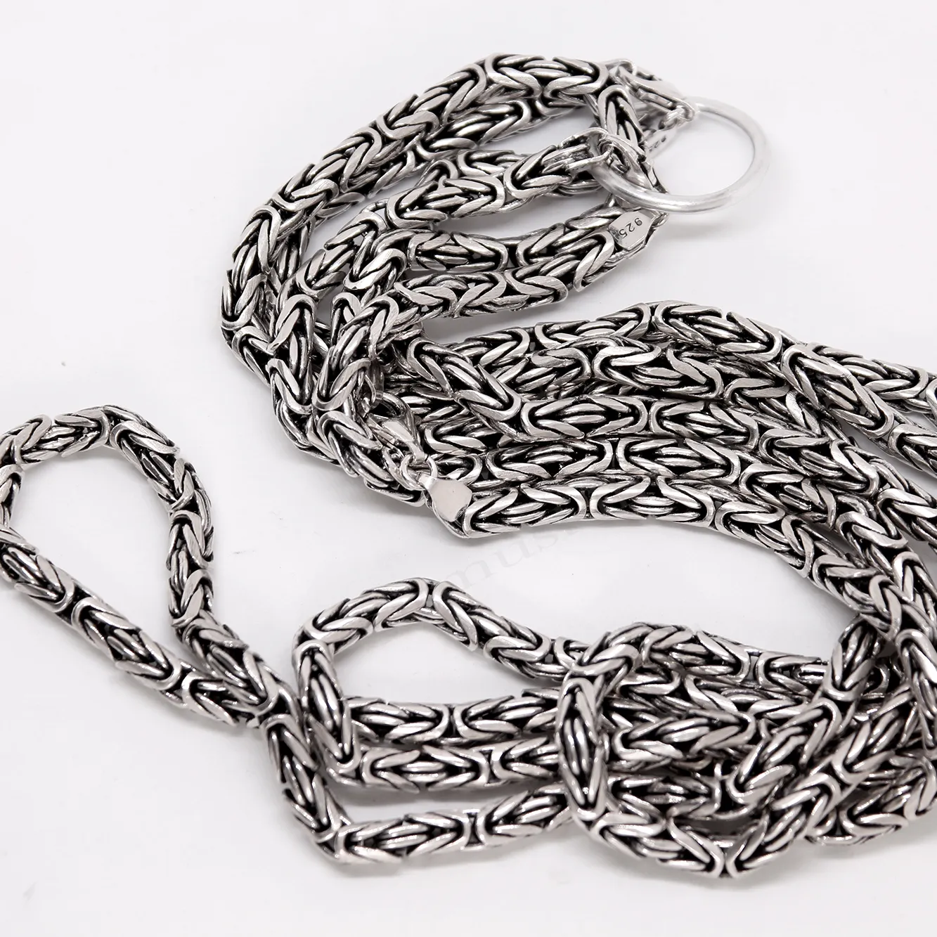 Kral Zincir Yuvarlak Model 125mikron 5mm Kalınlığında 925 Ayar Gümüş Toptan Zincir