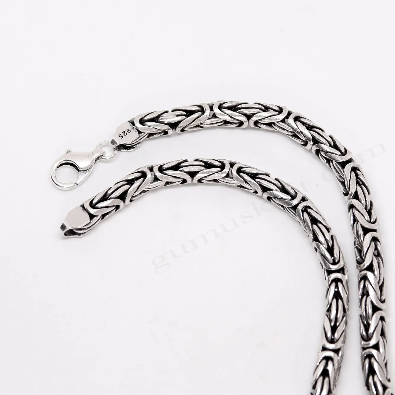Kral Zincir Yuvarlak Model 145mikron 5,80mm Kalınlığında 925 Ayar Gümüş Toptan Zincir
