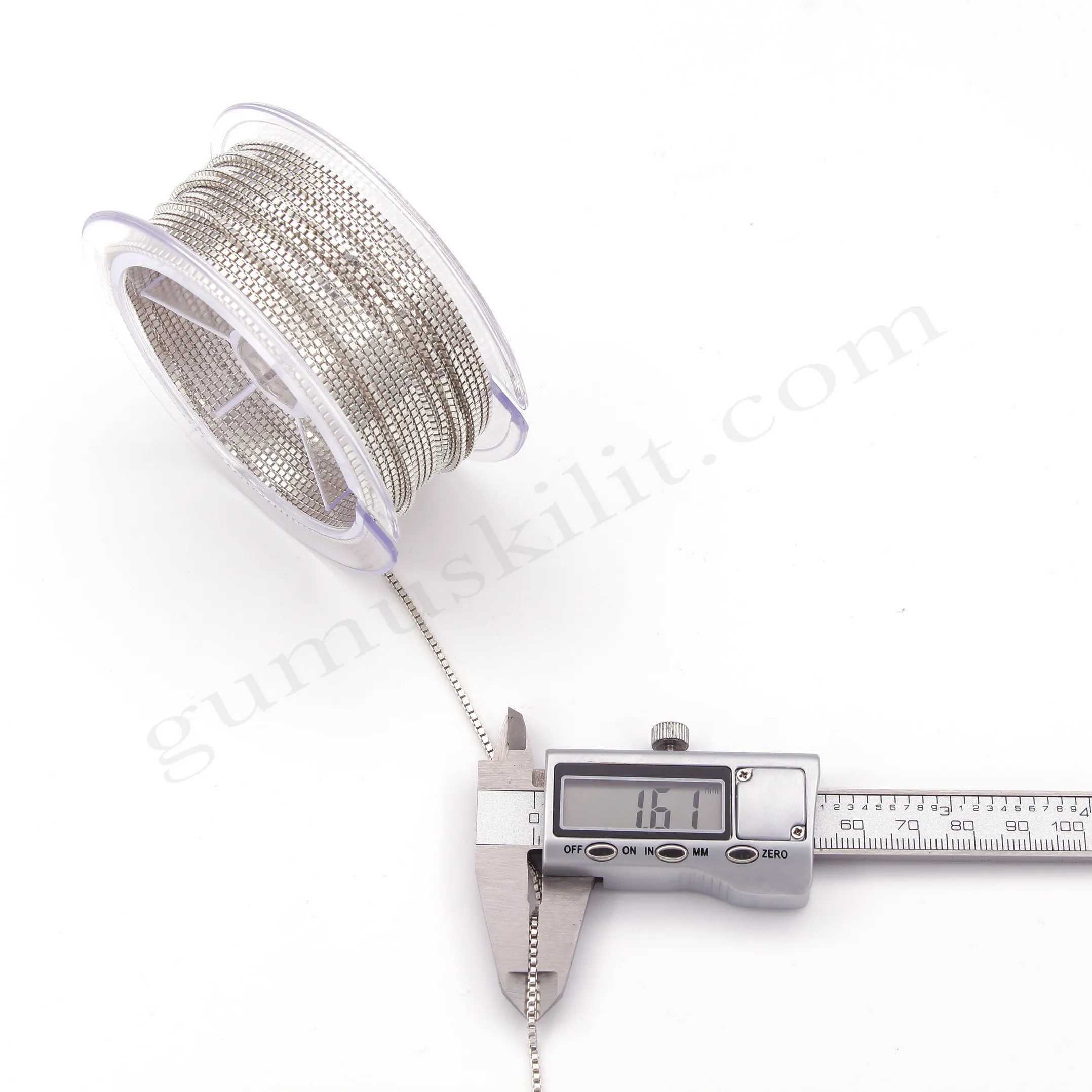 Küp Model 80 Mikron Metrelik Zincir 925 Ayar Gümüş 1,60mm Kalınlığında  Yarı Mamül