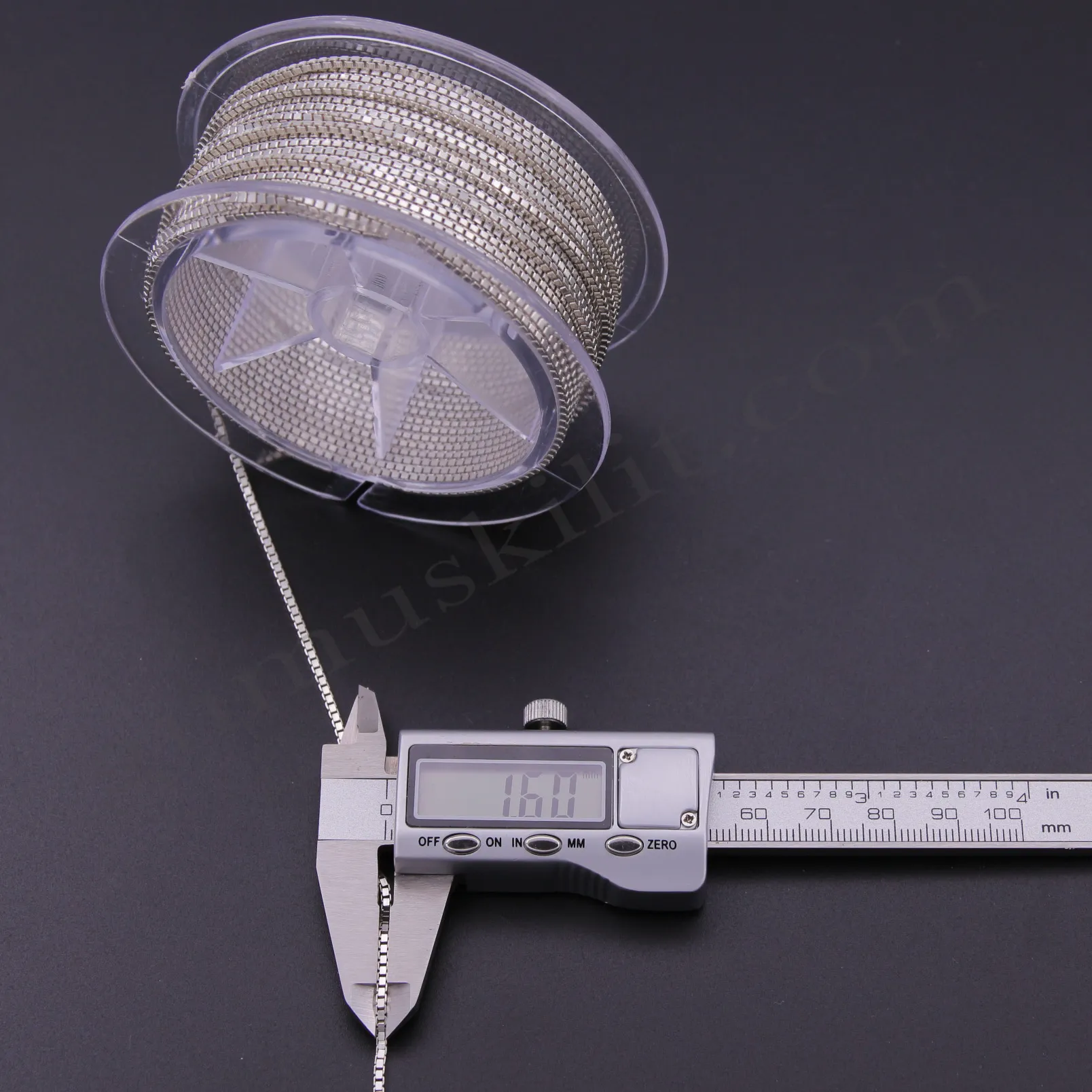Küp Model 80 Mikron Metrelik Zincir 925 Ayar Gümüş 1,60mm Kalınlığında  Yarı Mamül