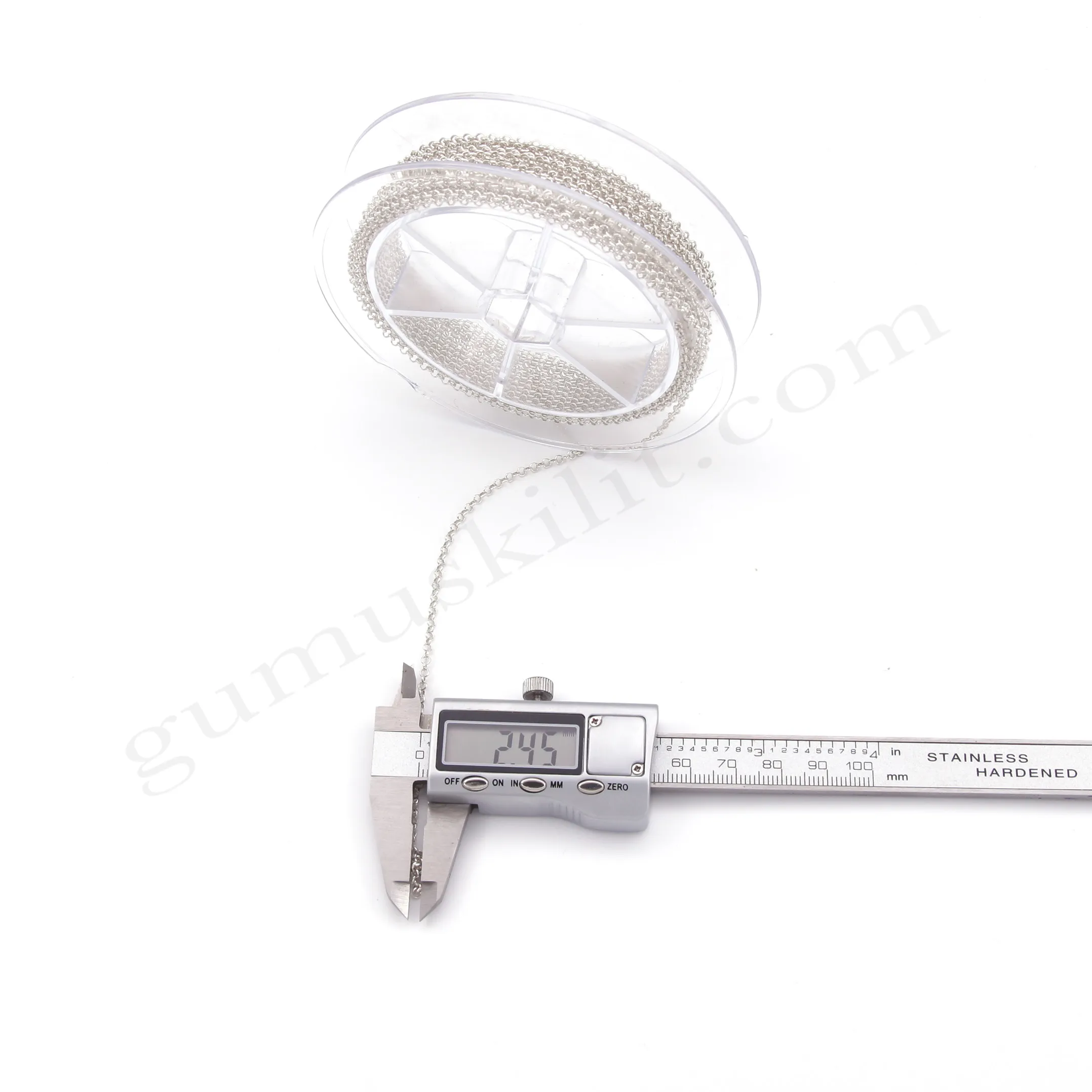 Metrelik Gümüş Doç Zincir 50 Mikron Kalınlığında 2.30mm Genişliğinde 925 Ayar Gümüş Toptan Satış