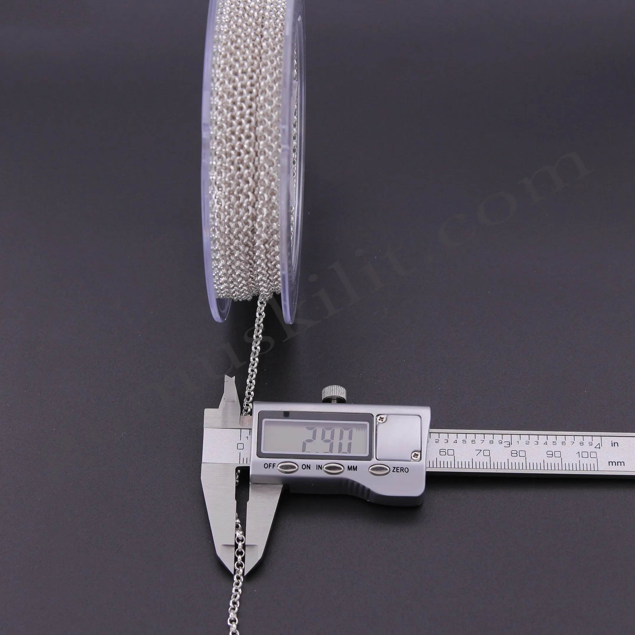 Metrelik Gümüş Doç Zincir 60 Mikron Kalınlığında 2.90mm Genişliğinde 925 Ayar Gümüş Toptan Satış
