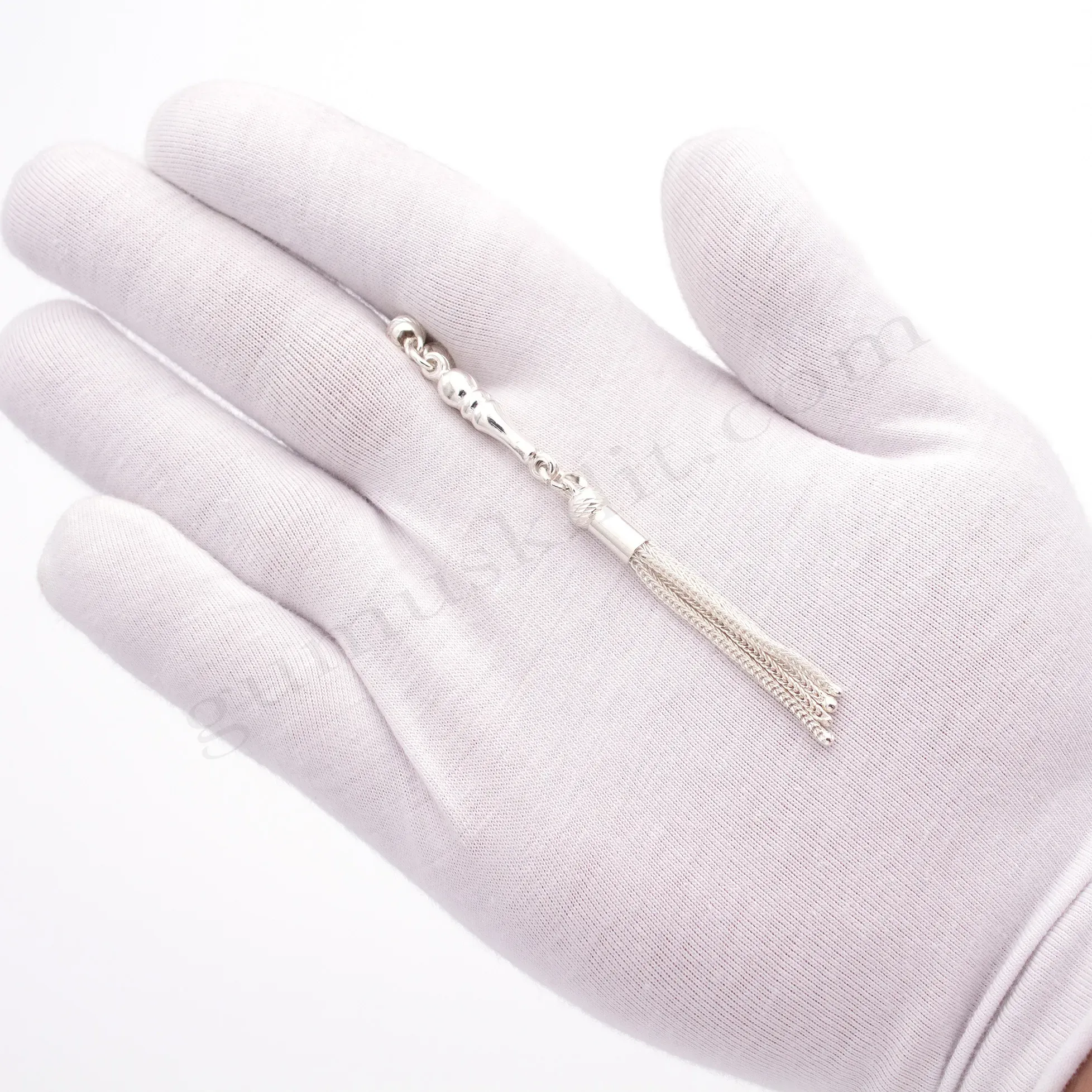 Mini Boy 925 Ayar Küre Kesim Kalem Çizgili Şık Gümüş Tespih