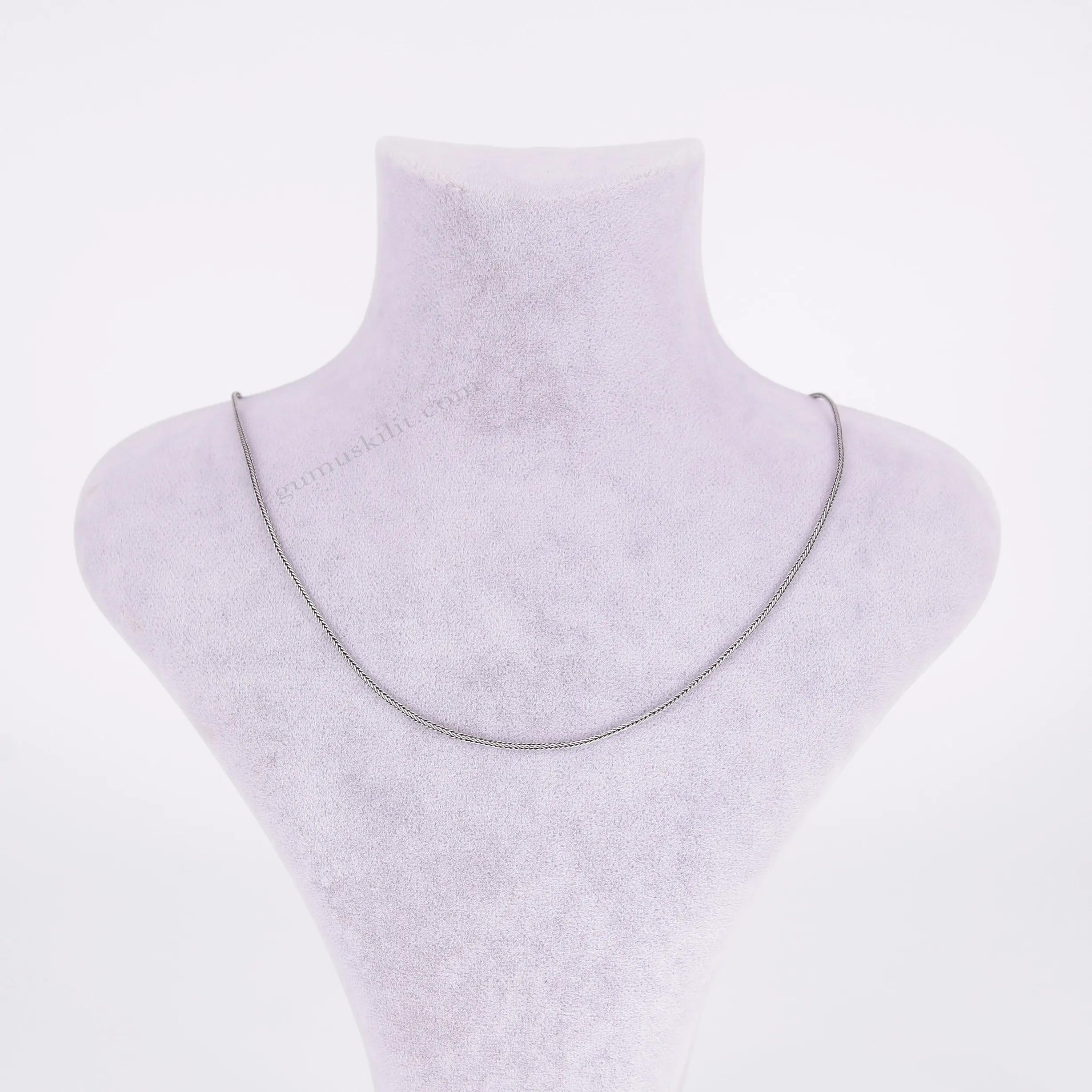 Tilki Kuyruğu Hatteli 1.40mm Kalınlığında 925 Ayar Gümüş Zincir, Kolye Unisex