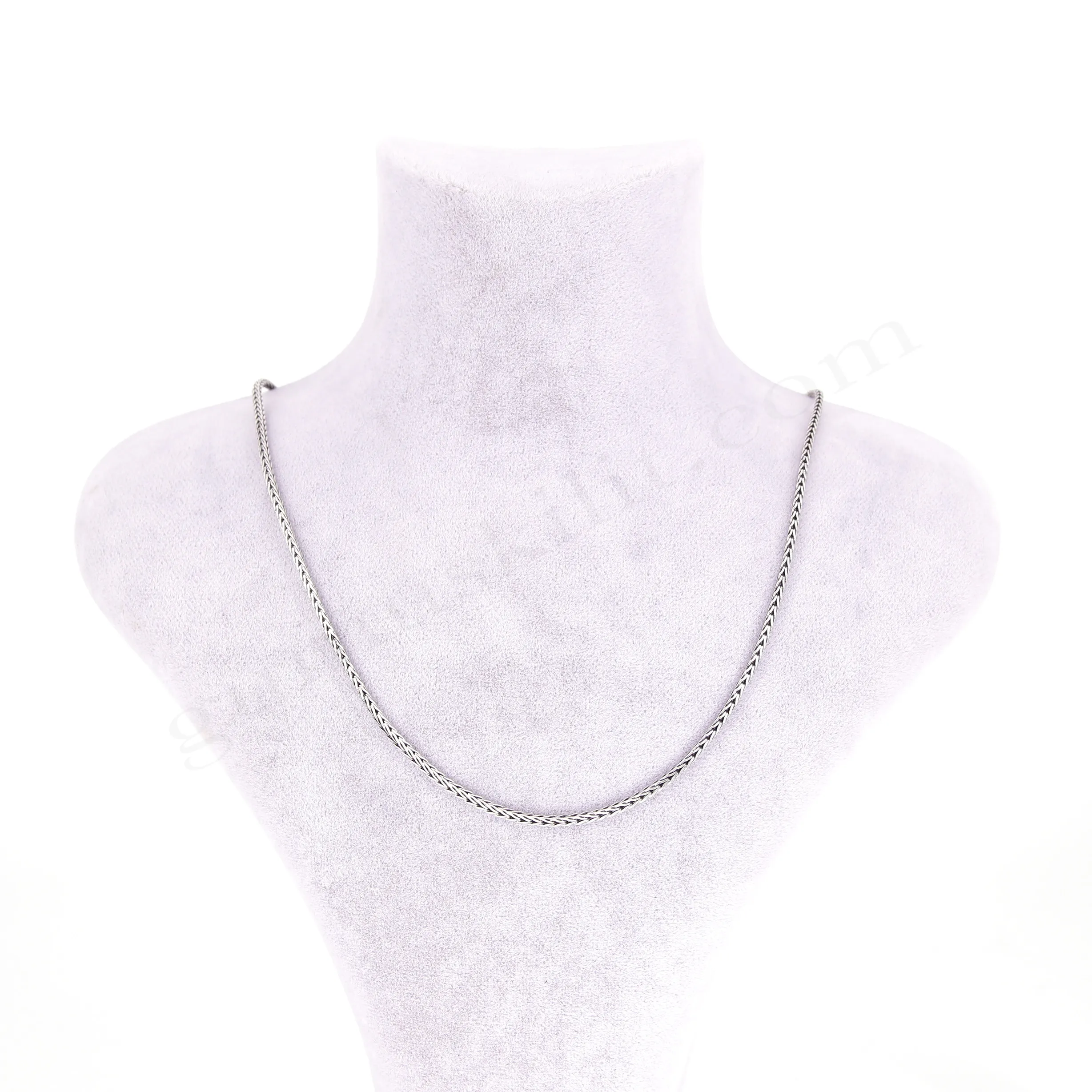 Tilki Kuyruğu Kare Model 3 Numara 2mm kalınlığında Gümüş Zincir Kolye