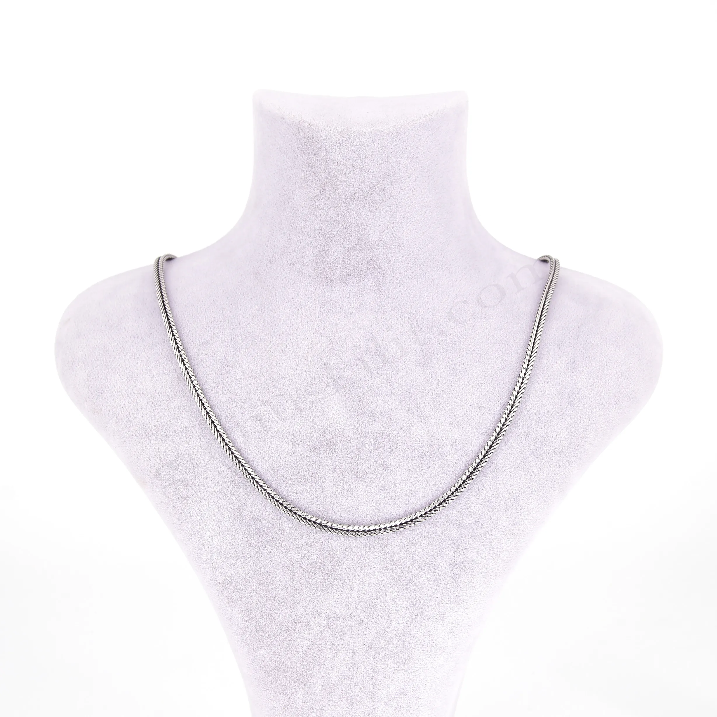 Tilki Kuyruğu Oluklu Model 3 Numara 3,60mm genişliğinde 2mm Kalınlığında 925 Ayar Gümüş Zincir, Kolye