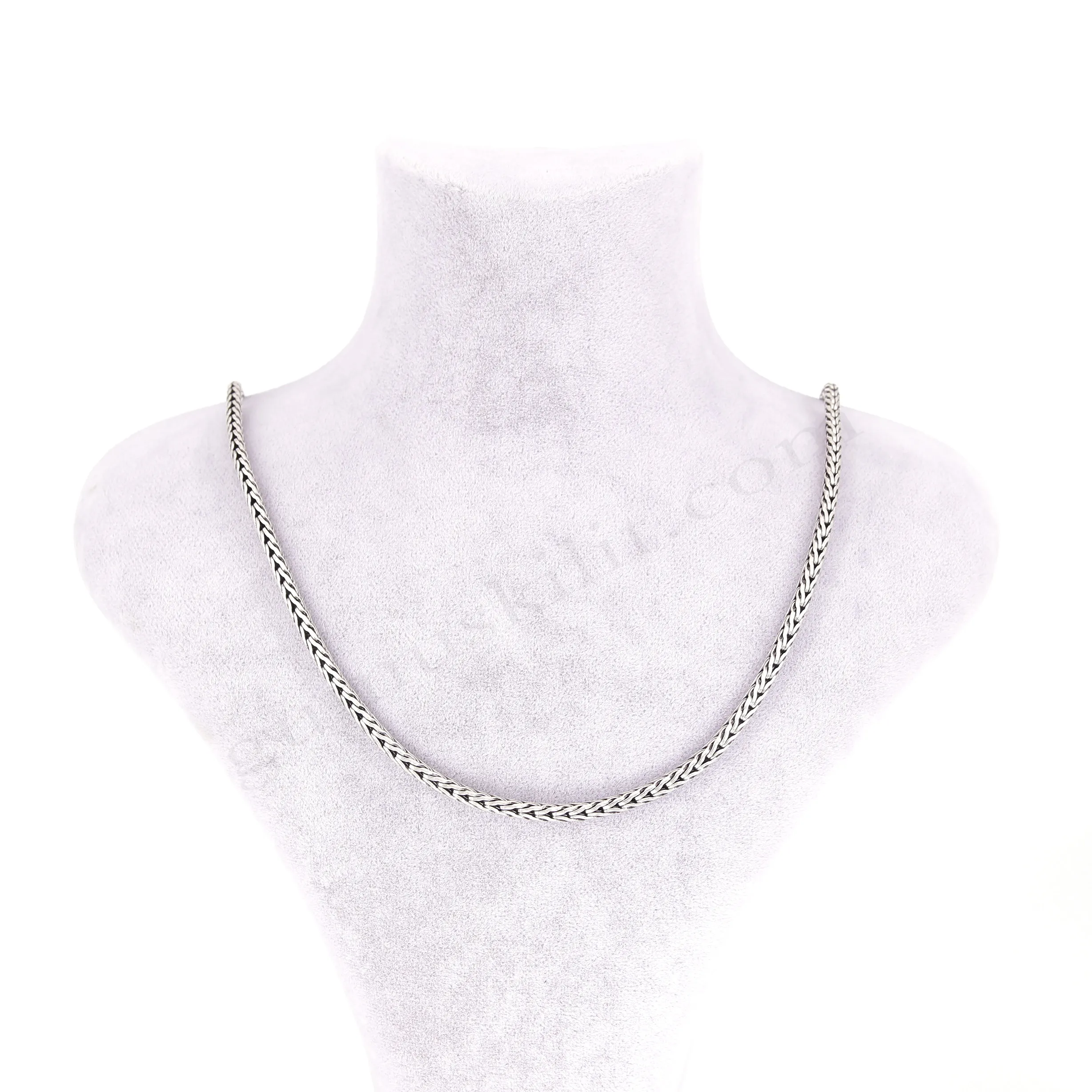 Tilki Kuyruğu Yuvarlak Model 5 Numara 3,60mm kalınlığında Gümüş Zincir Kolye